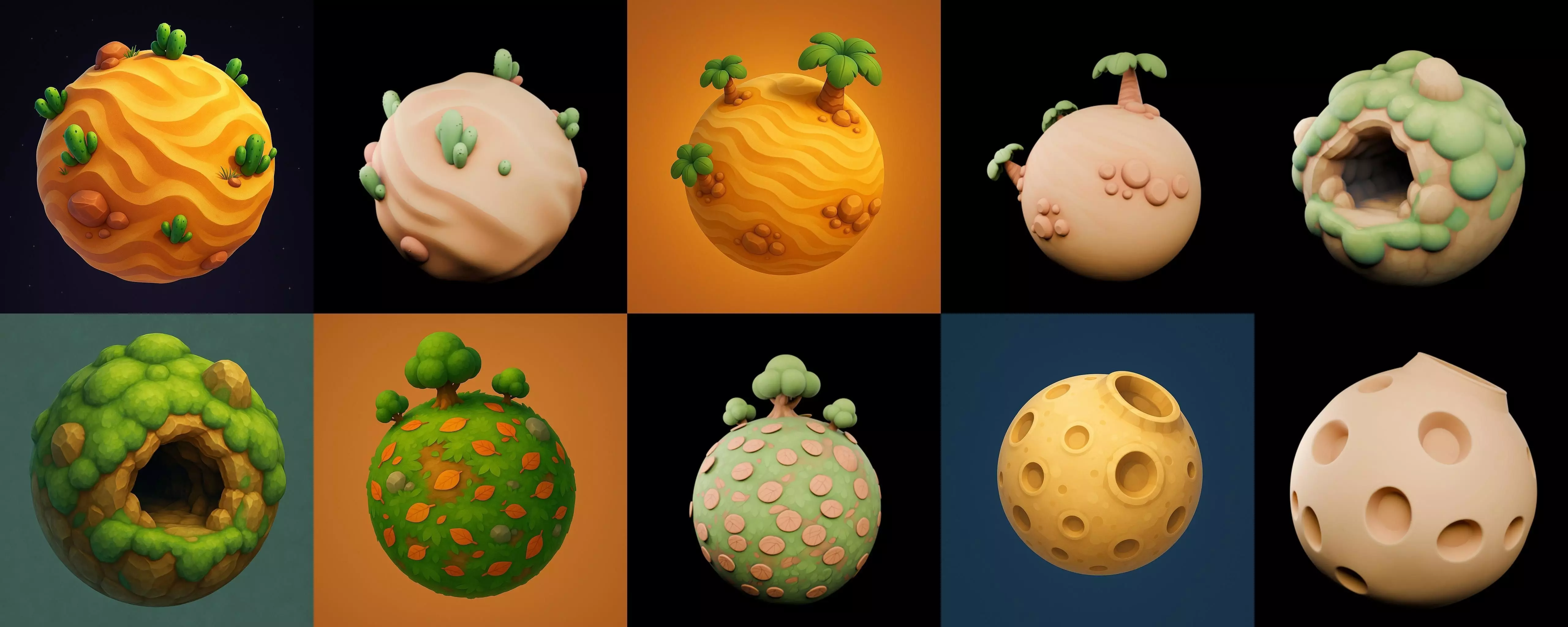 Mini Planet bundle 1 pack 100 glb 3D model_14
