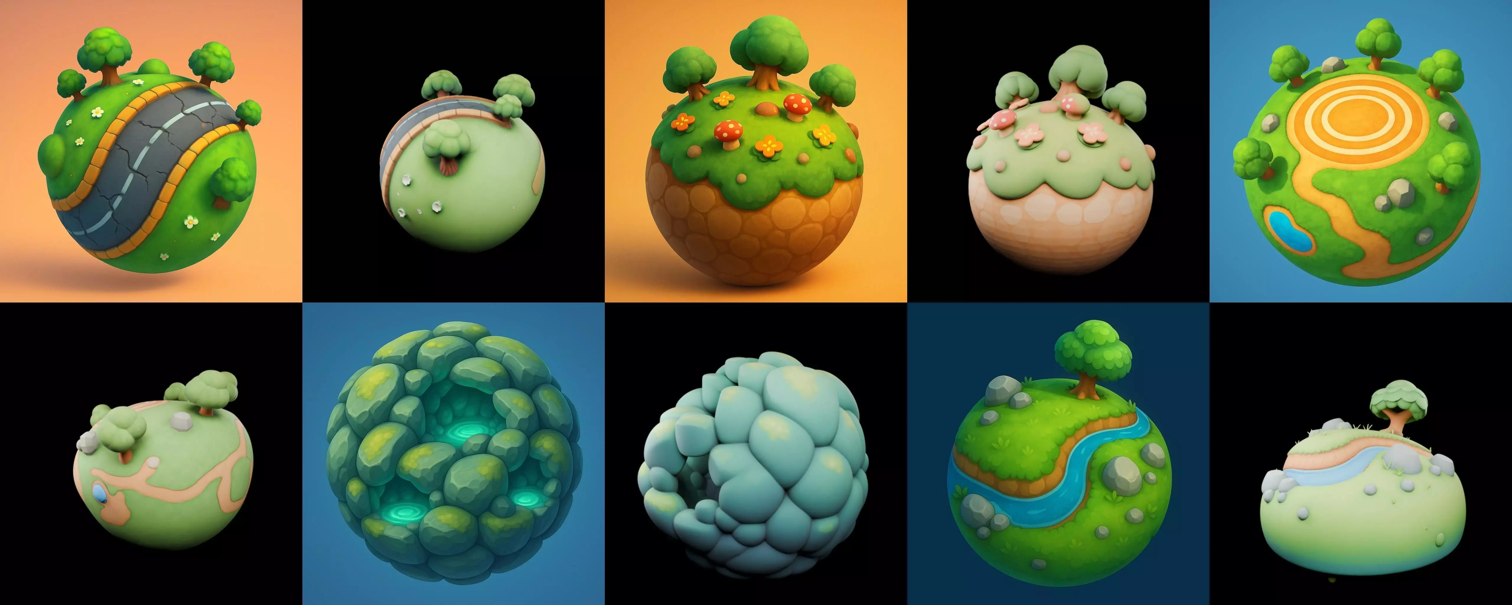 Mini Planet bundle 1 pack 100 glb 3D model_19