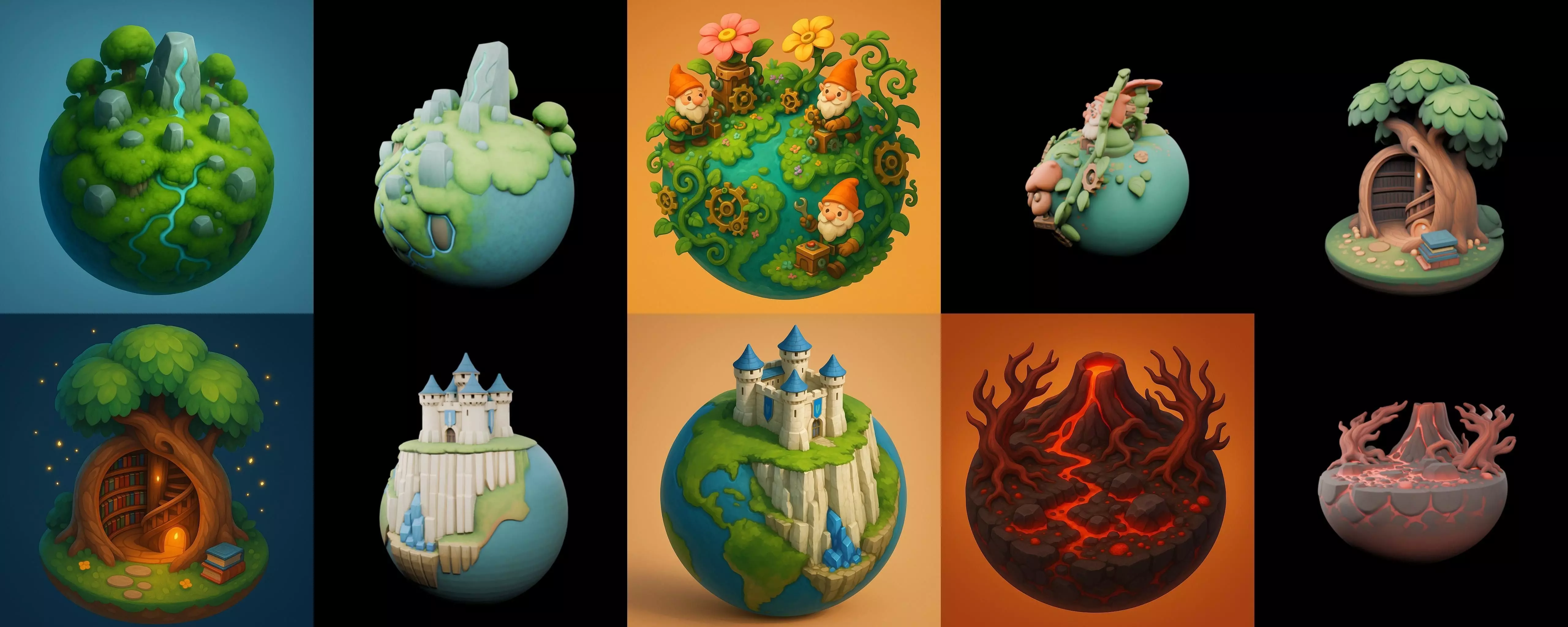 Little Earth bundle 4 pack 100 glb 3D model_10