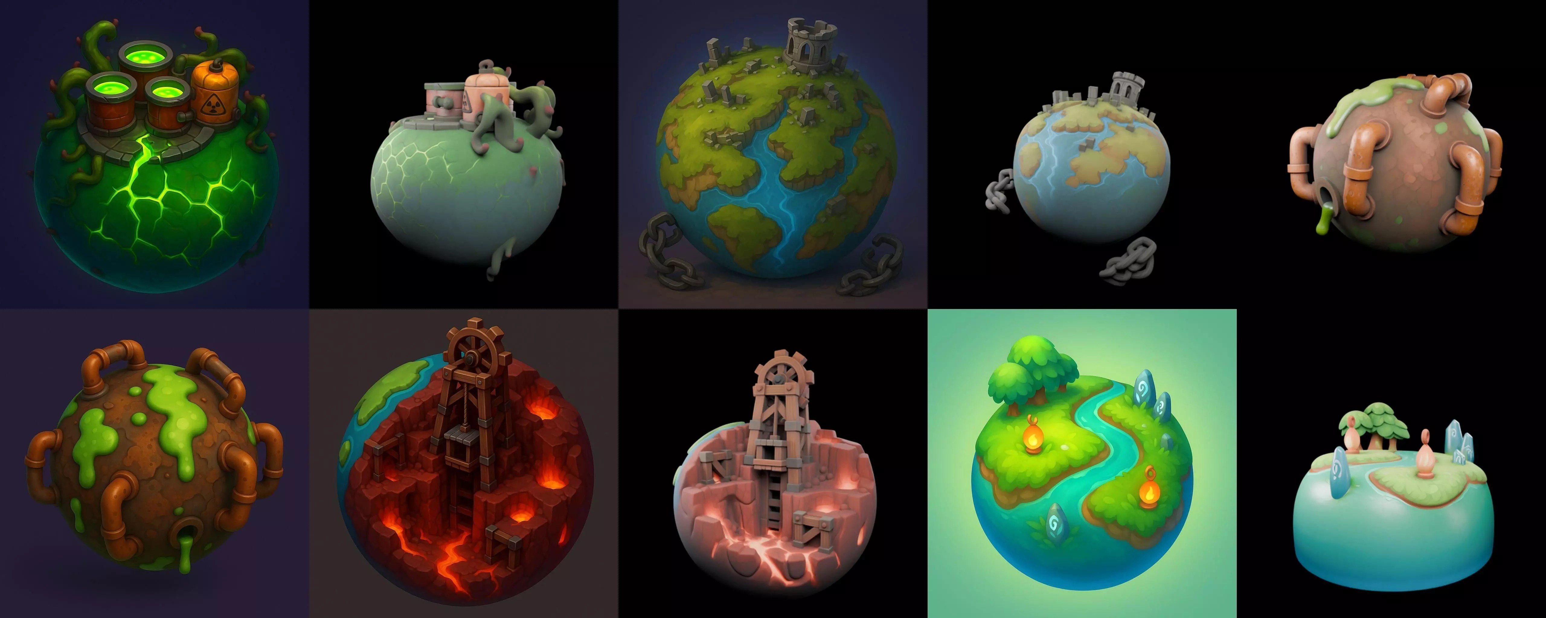 Little Earth bundle 4 pack 100 glb 3D model_18