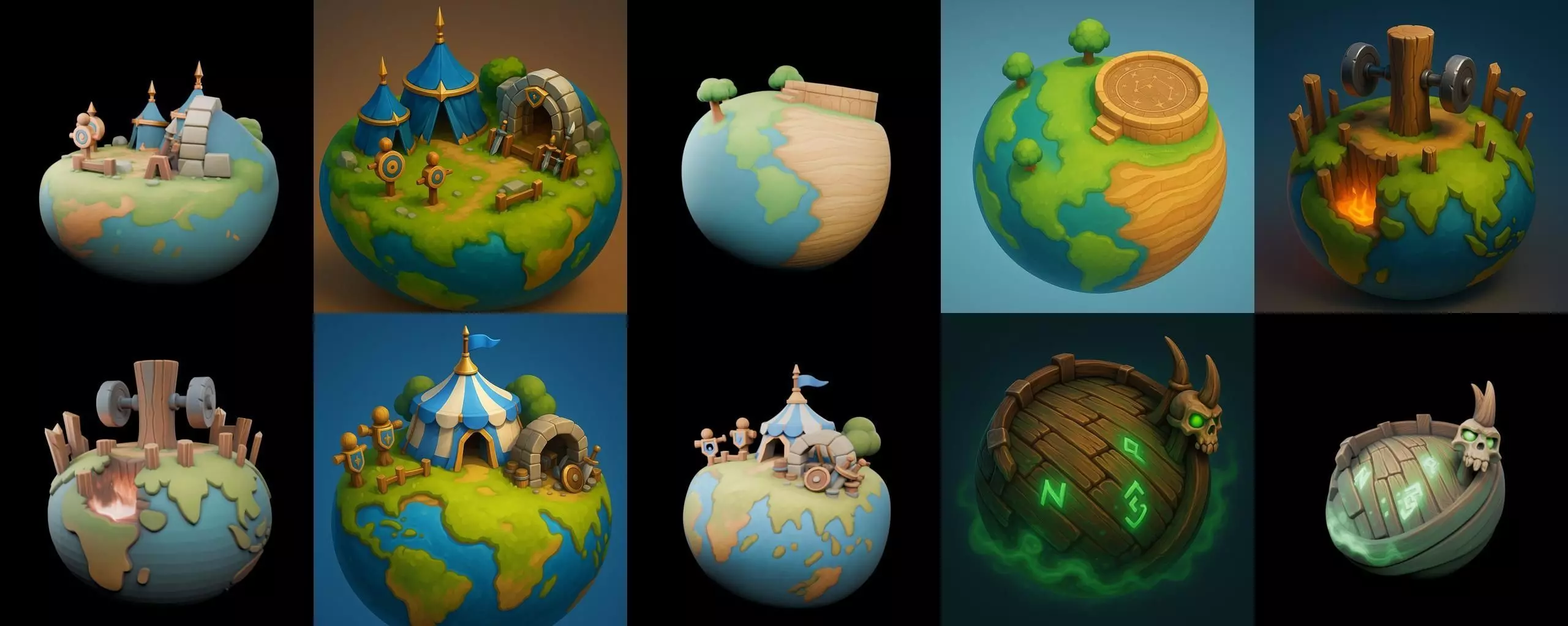 Little Earth bundle 4 pack 100 glb 3D model_9