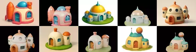 House Capsule bundle 5 pack 100 glb