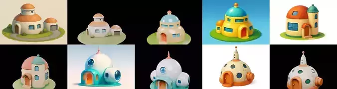 House Capsule bundle 4 pack 100 glb