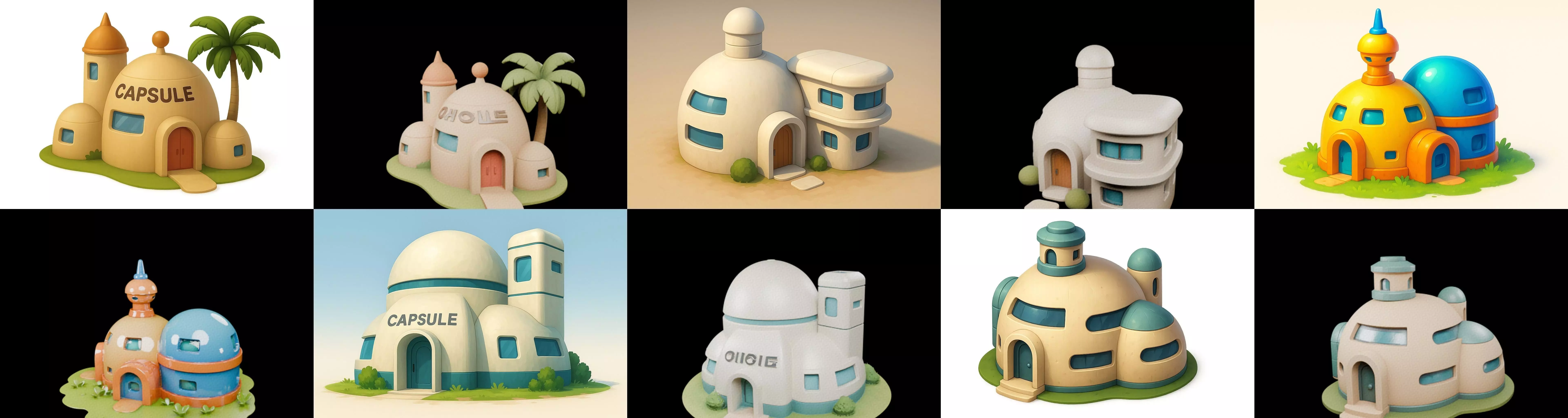 House Capsule bundle 3 pack 100 glb 3D model_14
