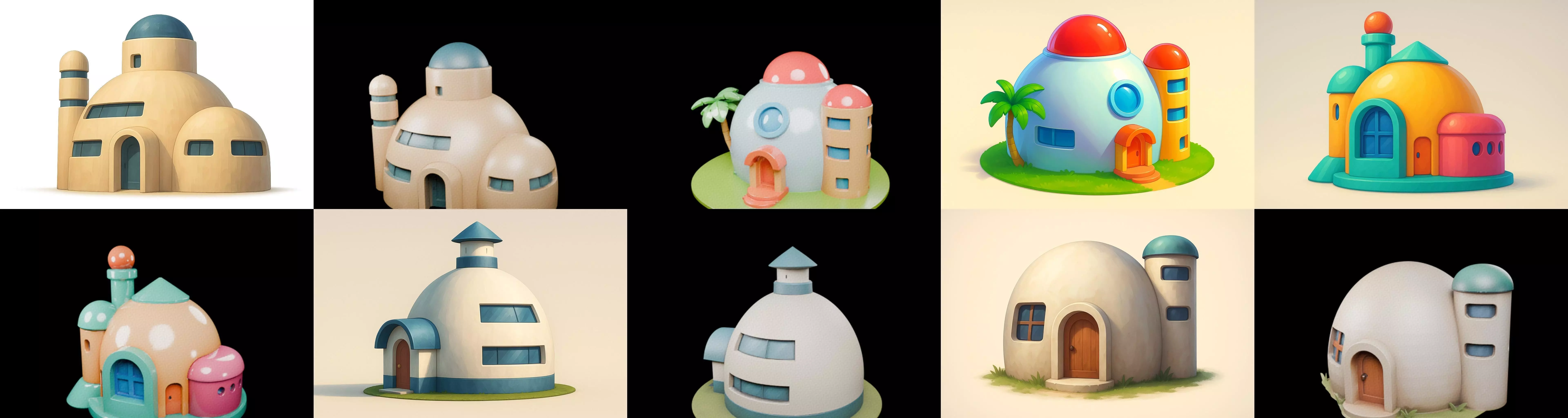 House Capsule bundle 3 pack 100 glb 3D model_17