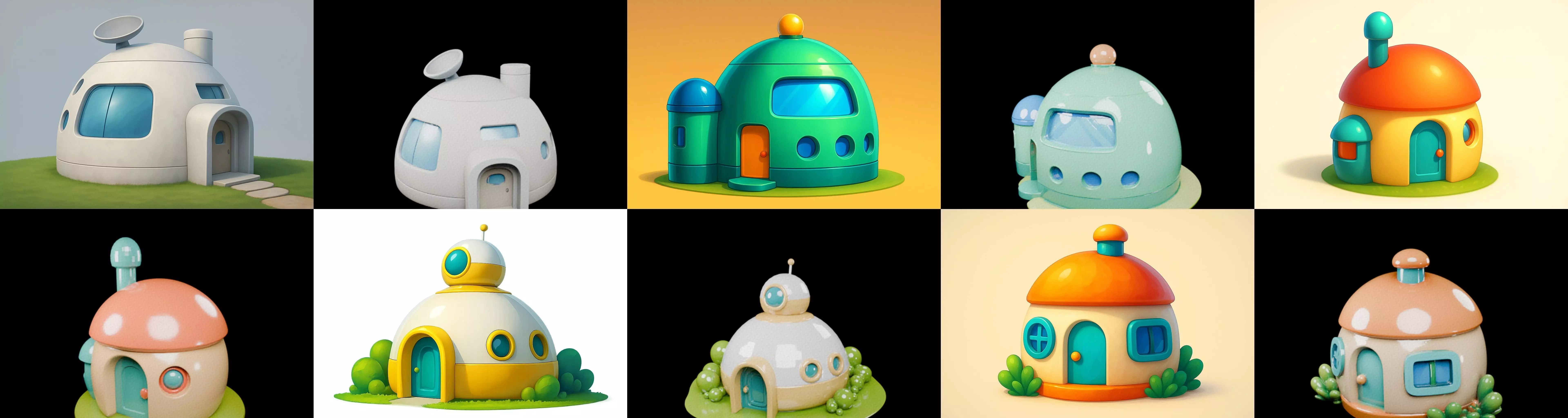 House Capsule bundle 3 pack 100 glb 3D model_5