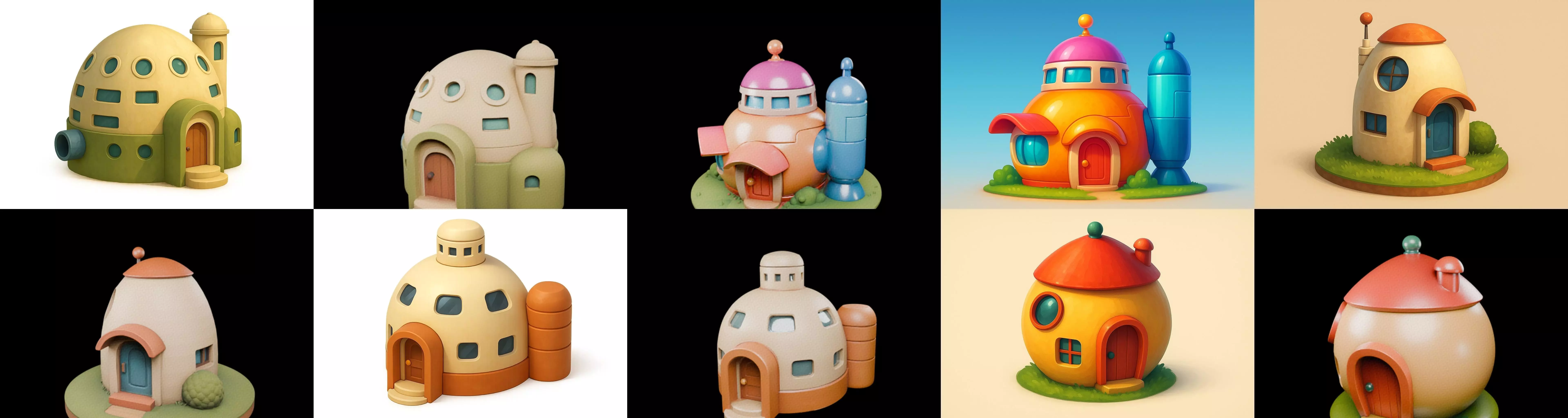 House Capsule bundle 3 pack 100 glb 3D model_7