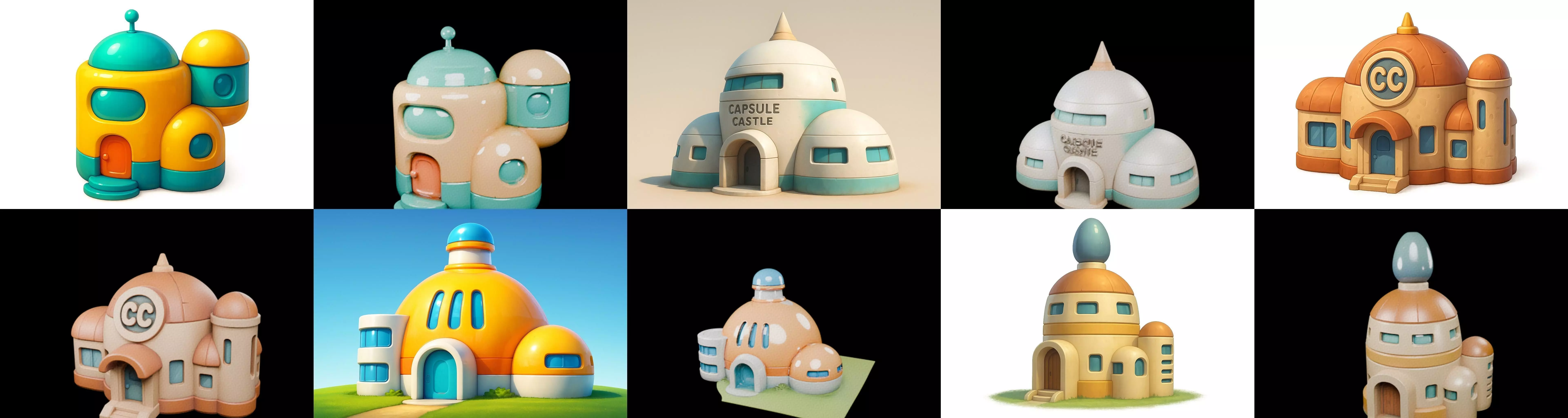 House Capsule bundle 3 pack 100 glb 3D model_11