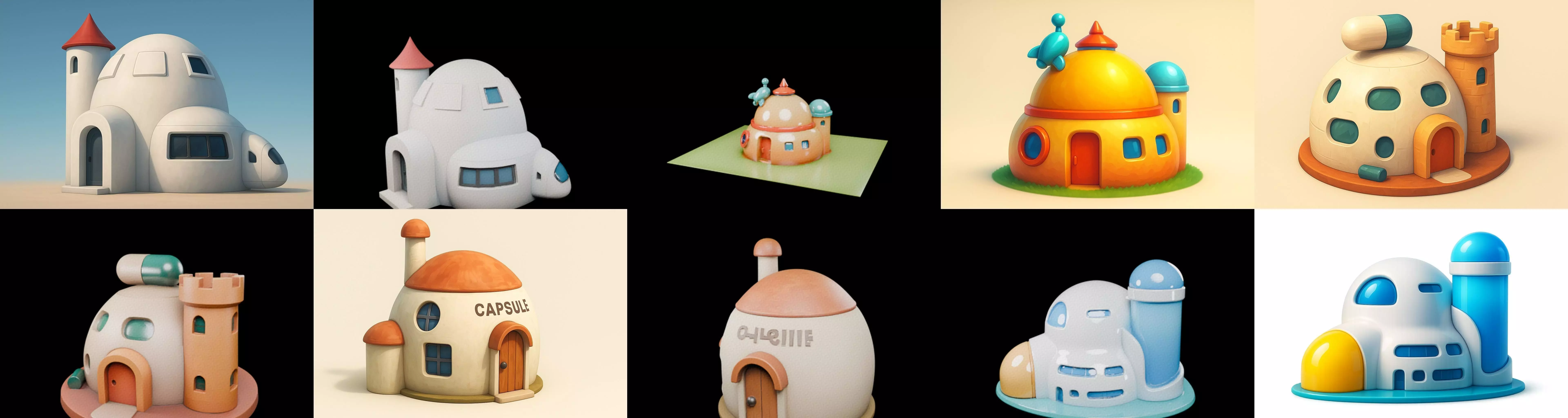 House Capsule bundle 3 pack 100 glb 3D model_16