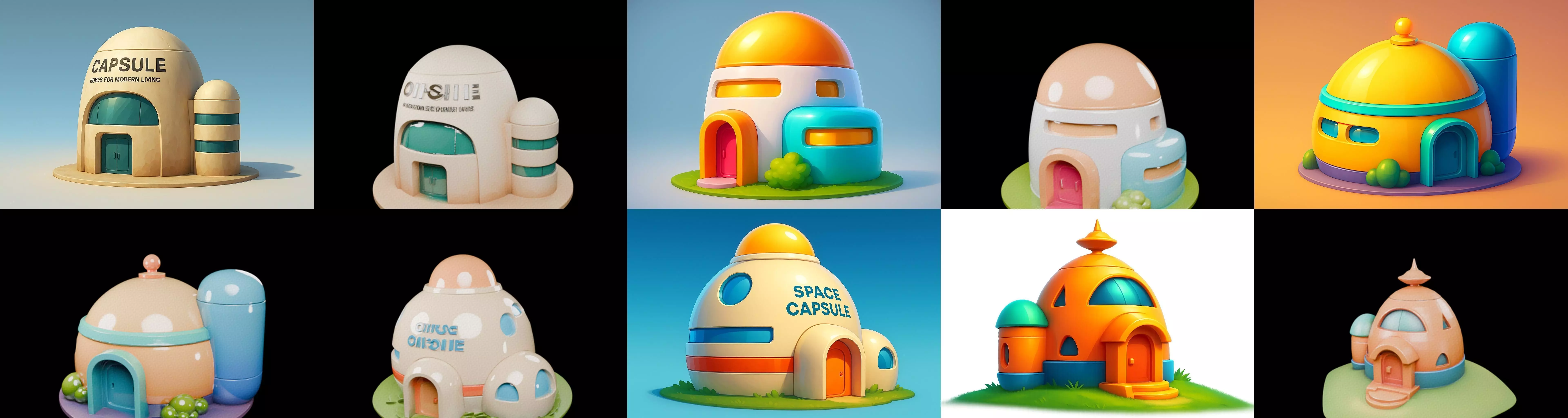 House Capsule bundle 3 pack 100 glb 3D model_12