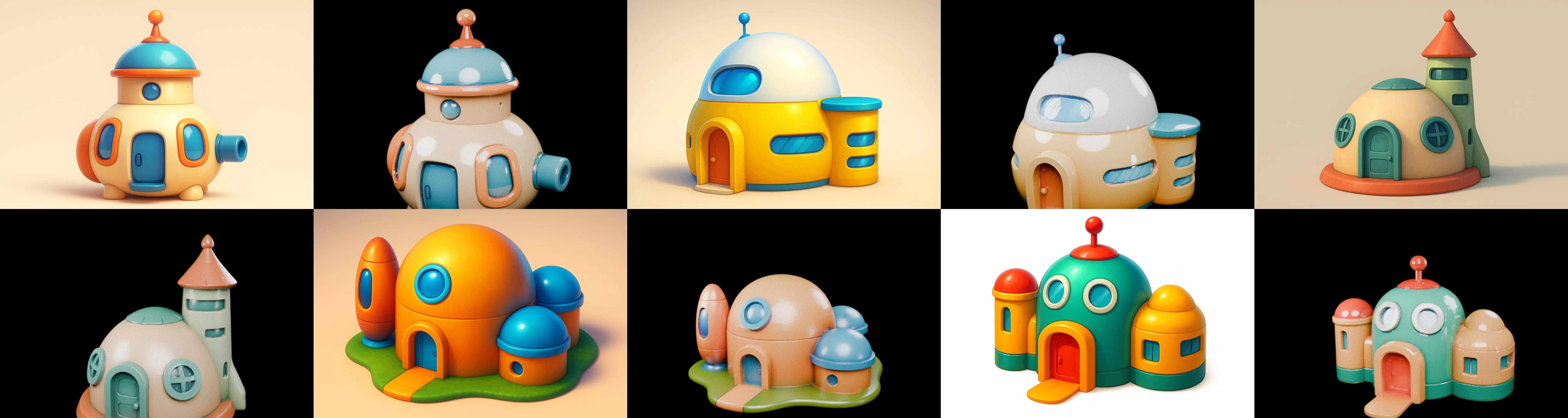 House Capsule bundle 3 pack 100 glb 3D model_18