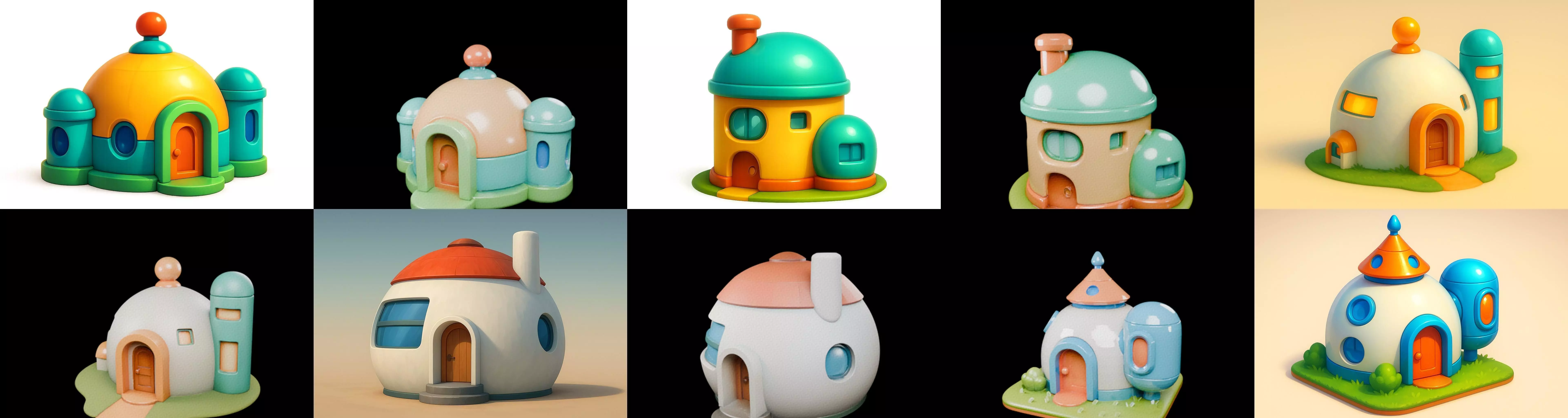 House Capsule bundle 3 pack 100 glb 3D model_8