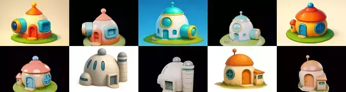 House Capsule bundle 3 pack 100 glb