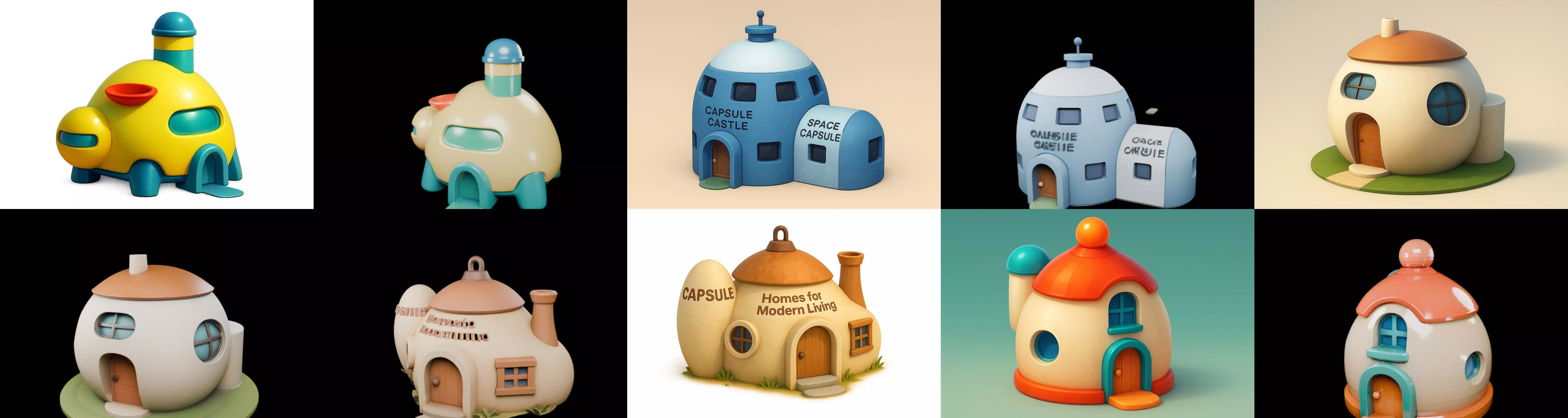 House Capsule bundle 3 pack 100 glb 3D model_15