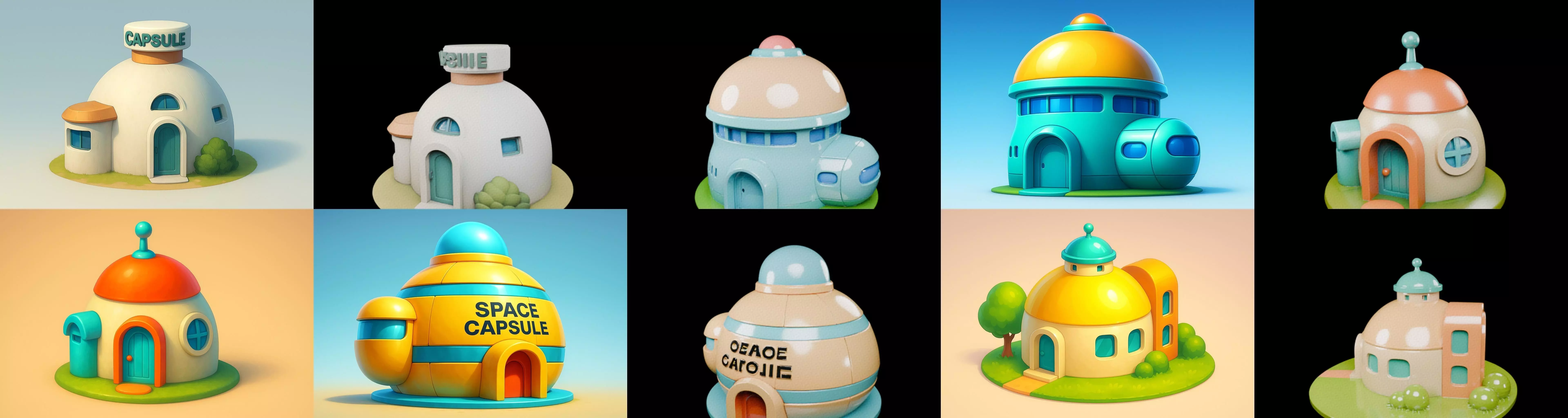 House Capsule bundle 3 pack 100 glb 3D model_2