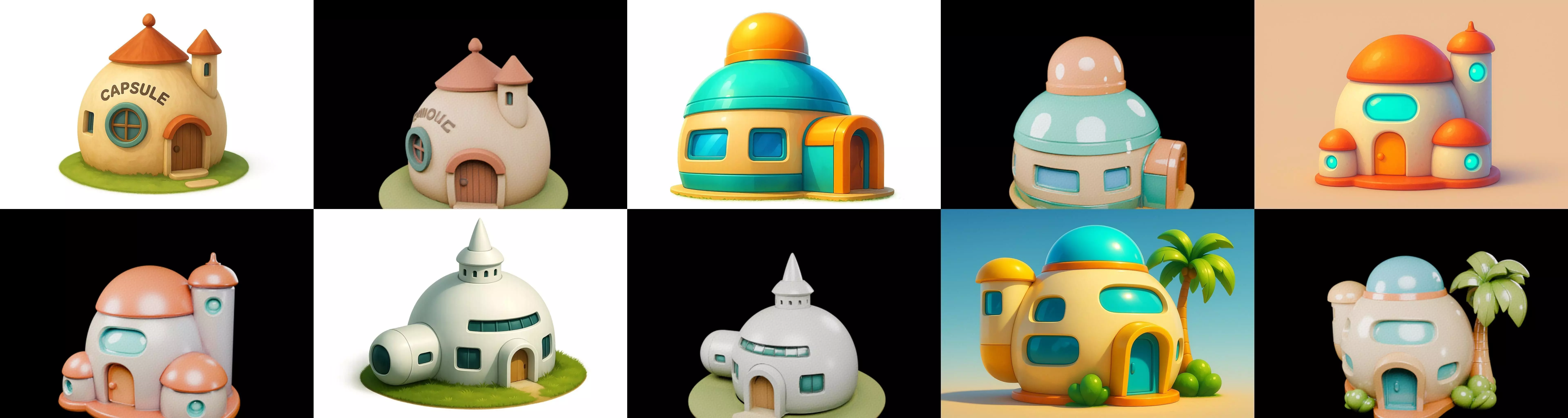 House Capsule bundle 3 pack 100 glb 3D model_13