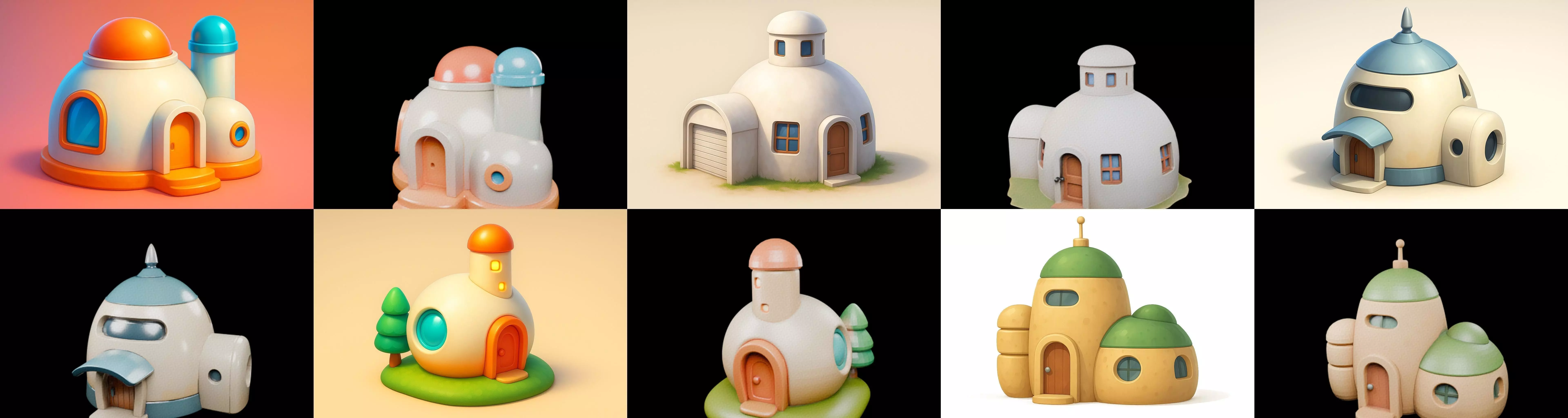 House Capsule bundle 3 pack 100 glb 3D model_6