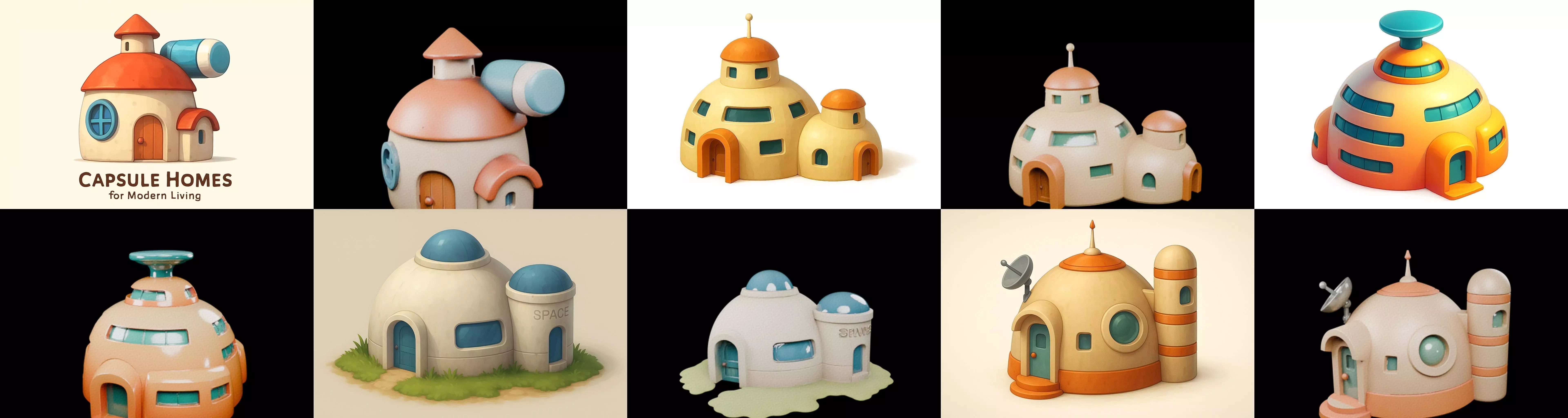 House Capsule bundle 12 pack 63 glb 3D model_1