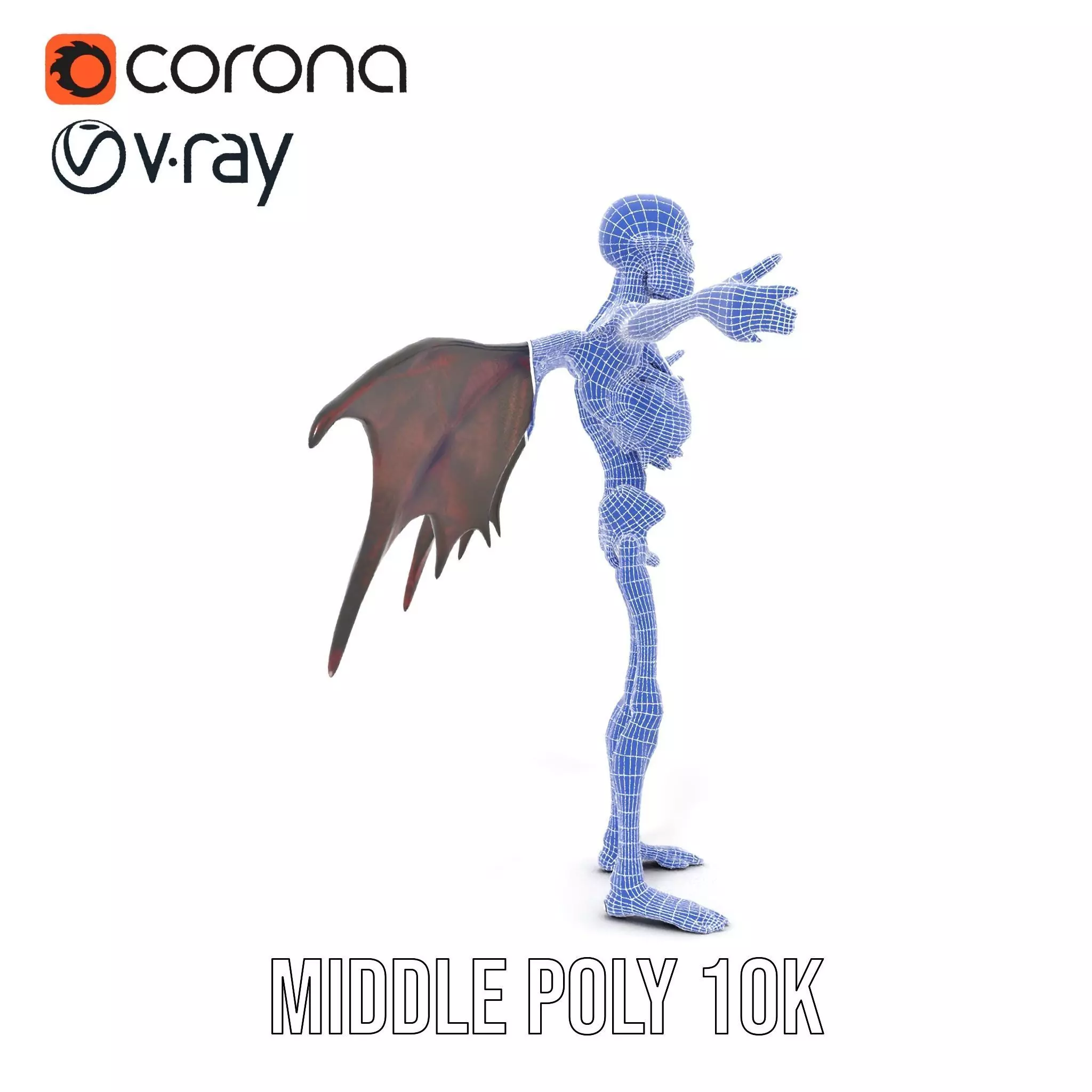 Skeleton with Bat Wings Model Pack Low-poly 3D model_24