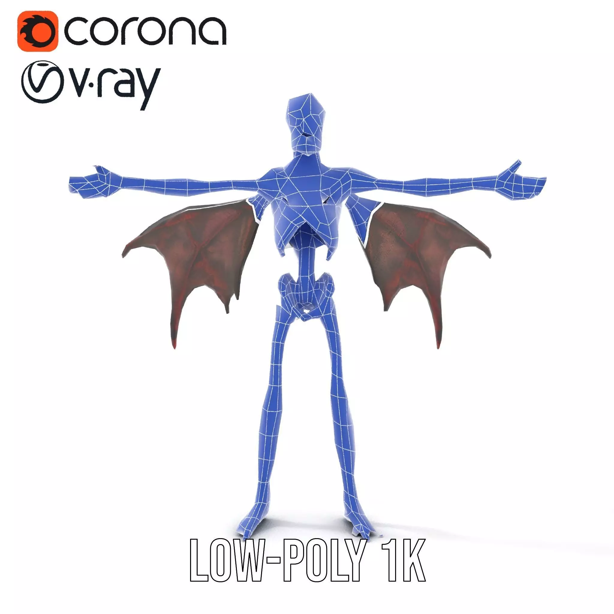 Skeleton with Bat Wings Model Pack Low-poly 3D model_31