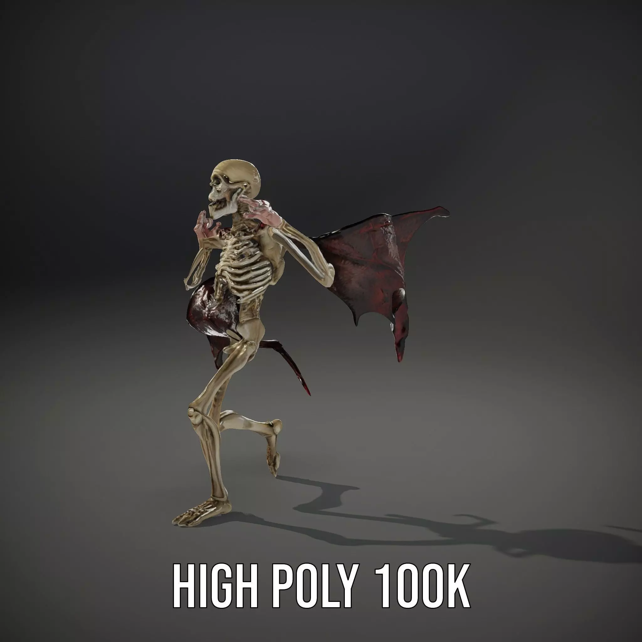 Skeleton with Bat Wings Model Pack Low-poly 3D model_35