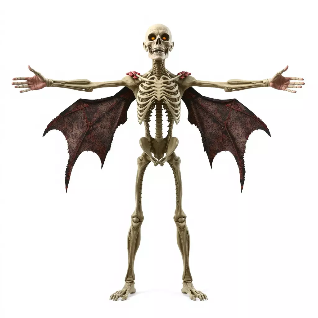 Skeleton with Bat Wings Model Pack Low-poly 3D model_3
