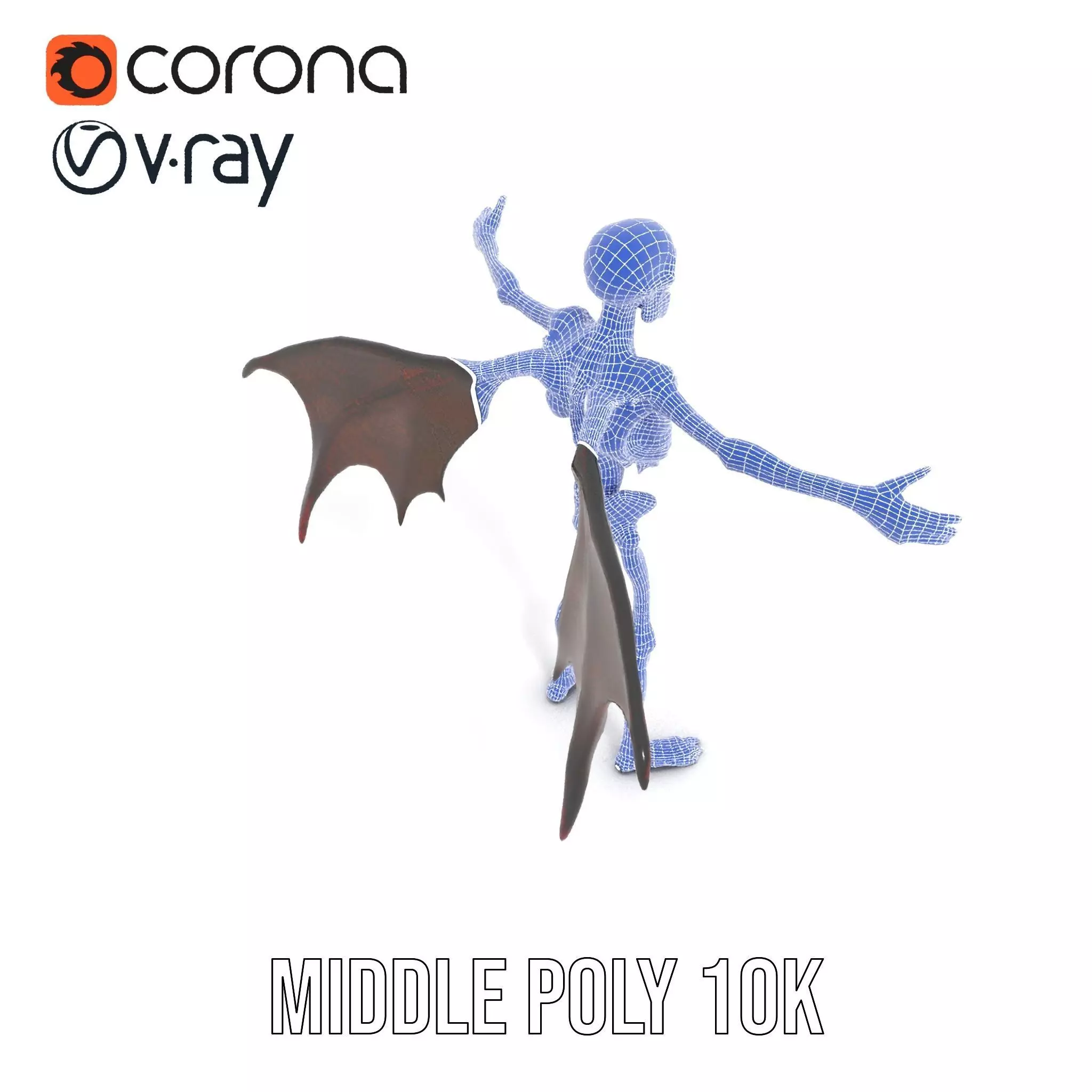 Skeleton with Bat Wings Model Pack Low-poly 3D model_27