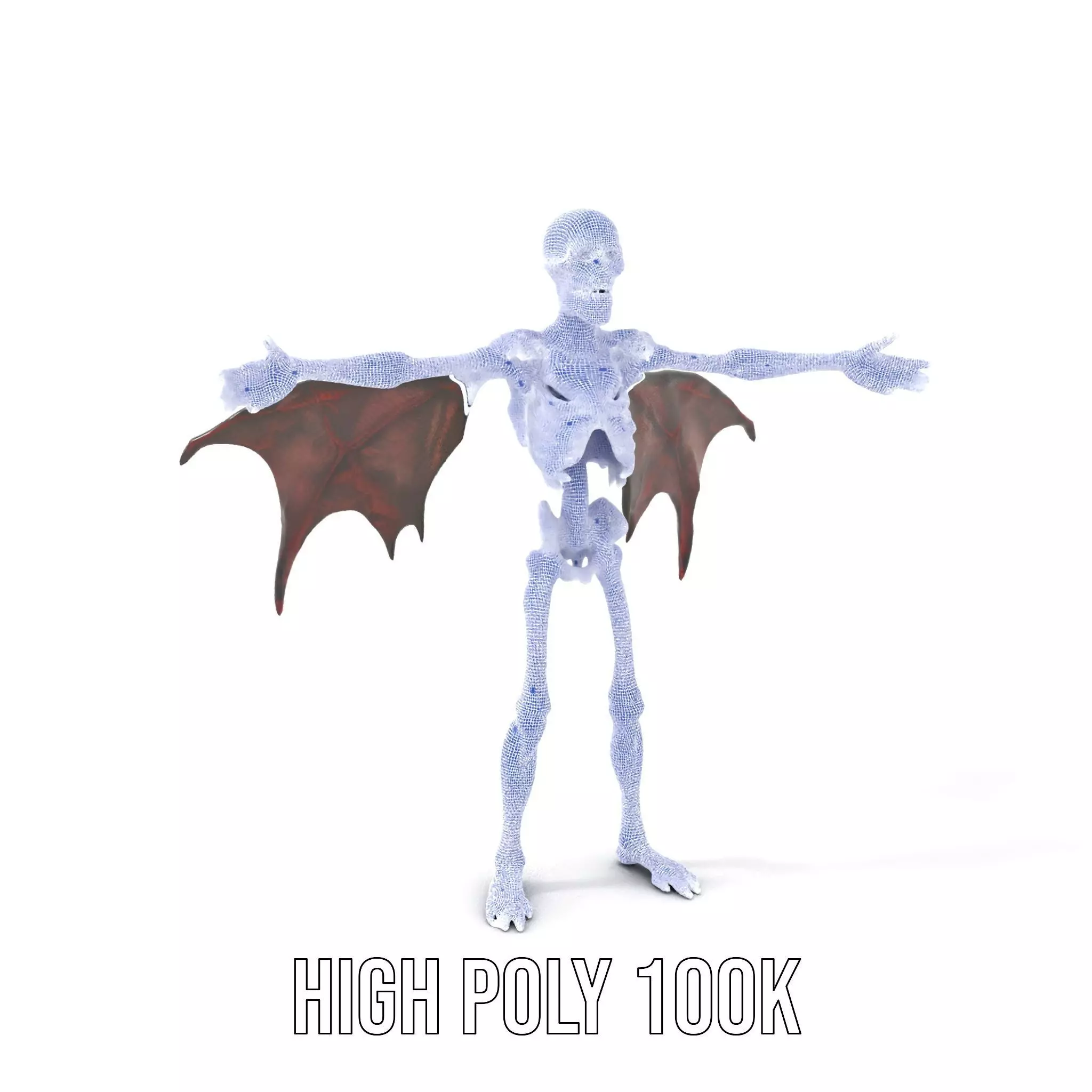 Skeleton with Bat Wings Model Pack Low-poly 3D model_5