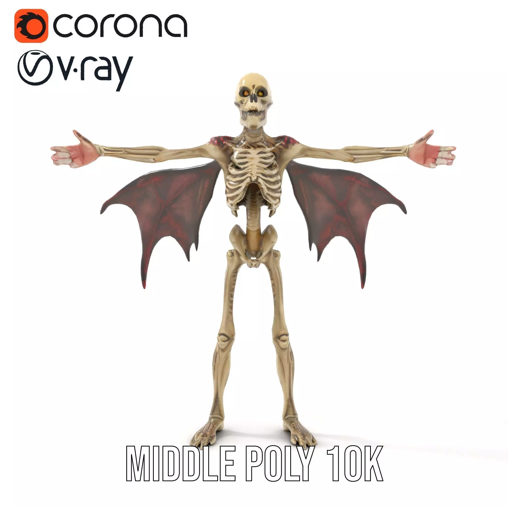 Skeleton with Bat Wings Model Pack Low-poly 3D model_22