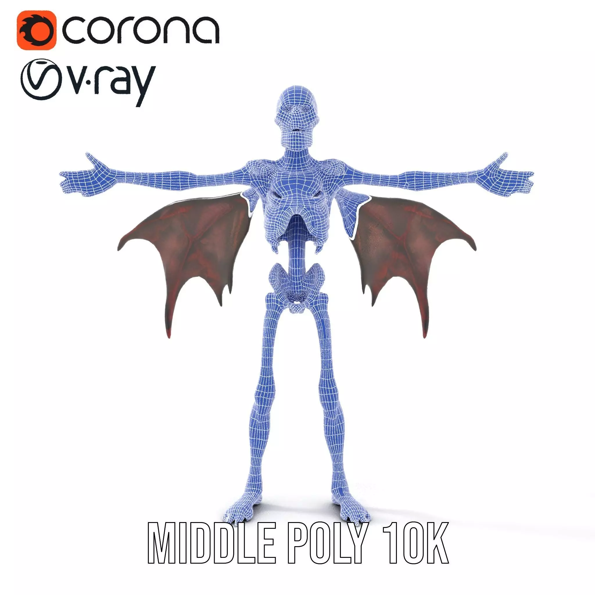 Skeleton with Bat Wings Model Pack Low-poly 3D model_30