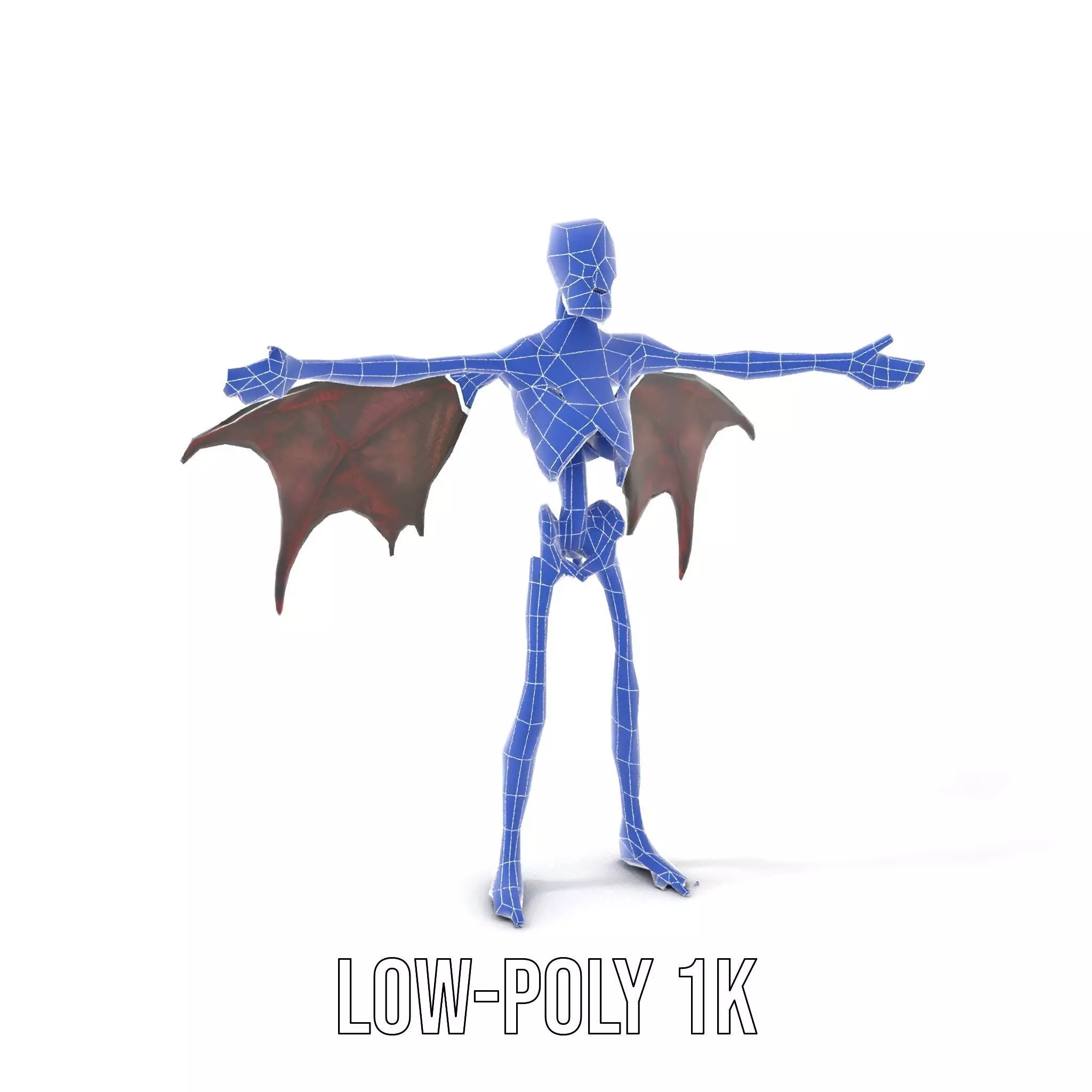 Skeleton with Bat Wings Model Pack Low-poly 3D model_9