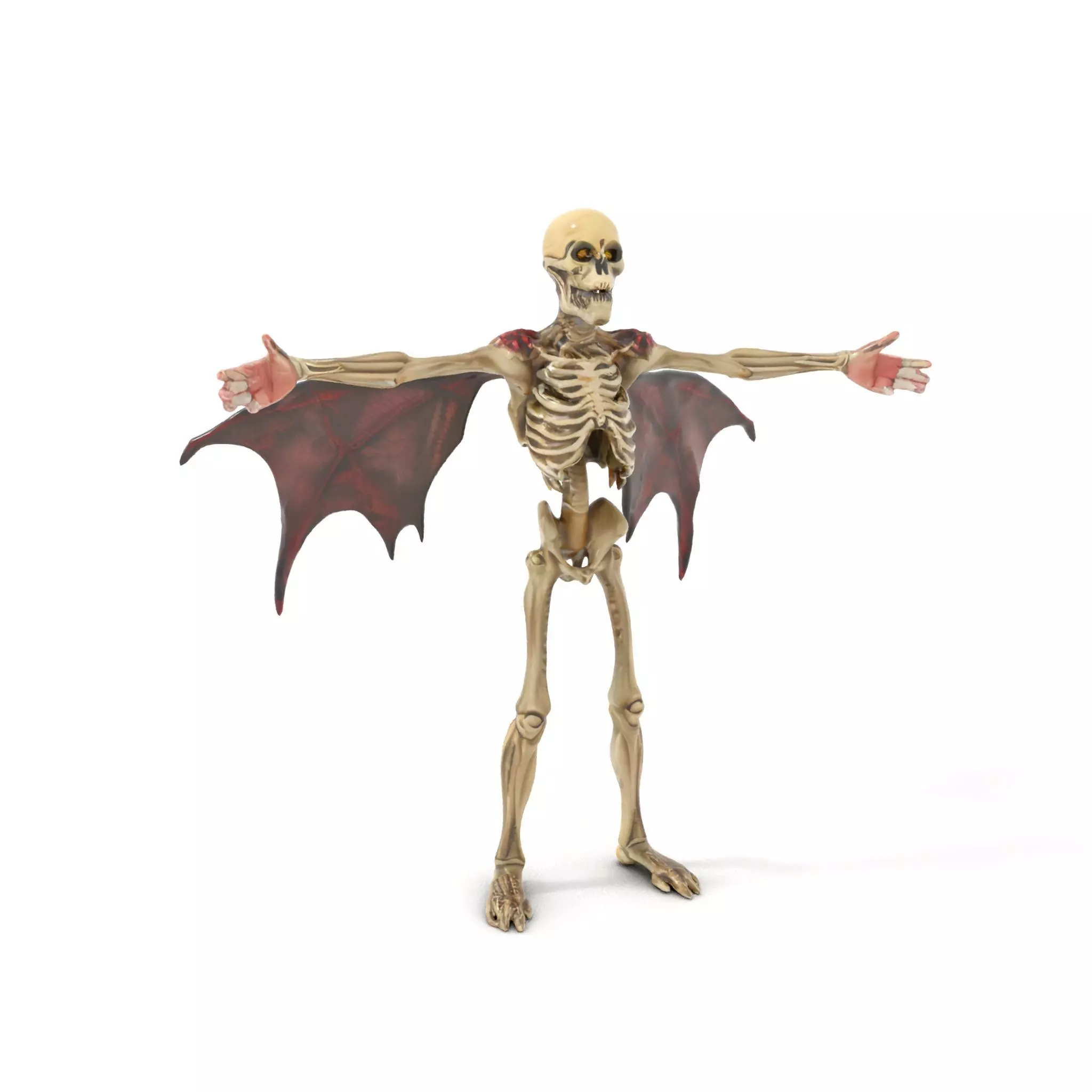 Skeleton with Bat Wings Model Pack Low-poly 3D model_0