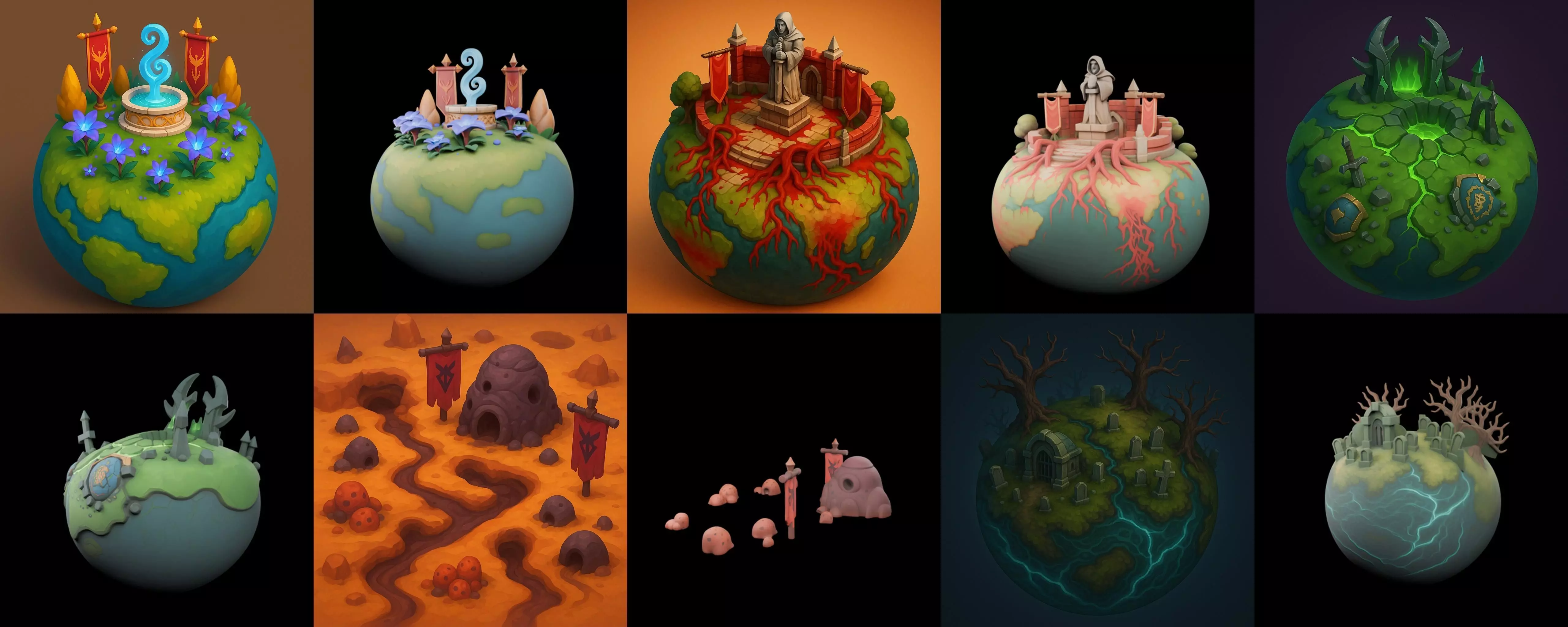 Grounded Planet bundle 3 pack 100 glb 3D model_17