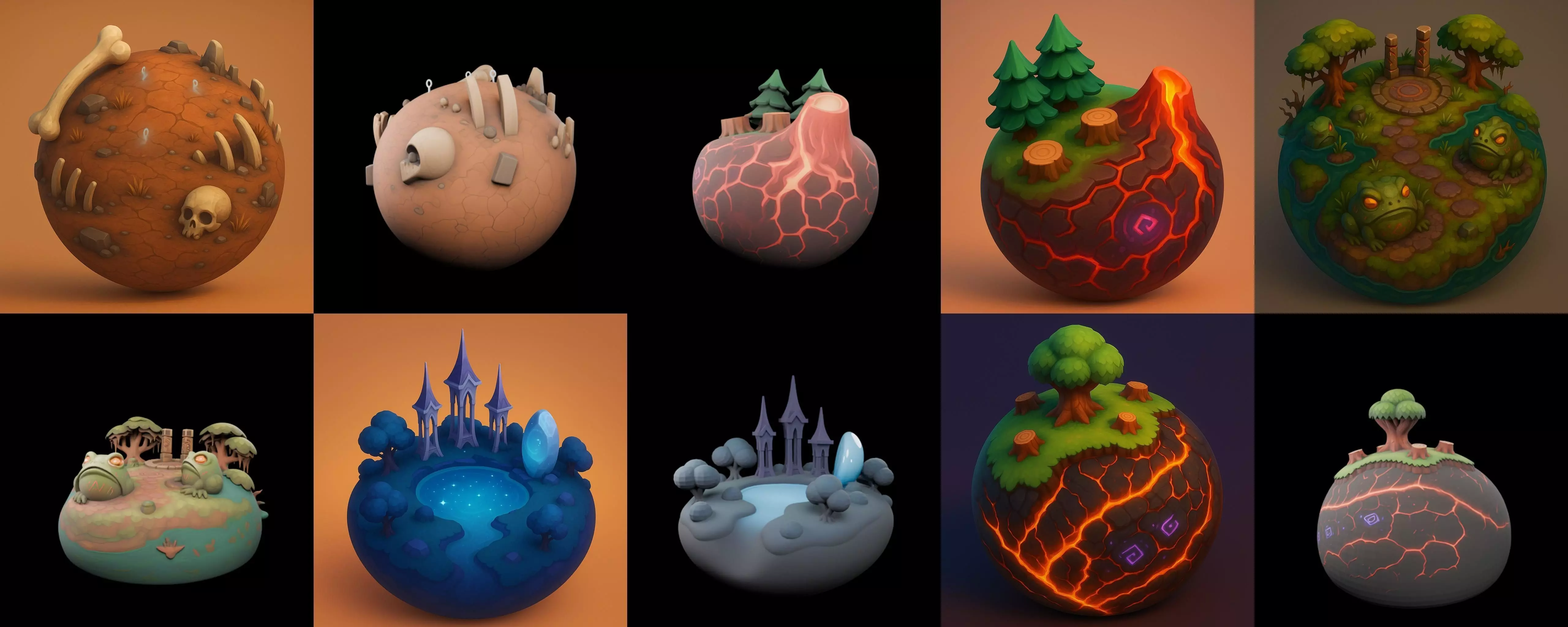 Grounded Planet bundle 3 pack 100 glb 3D model_10