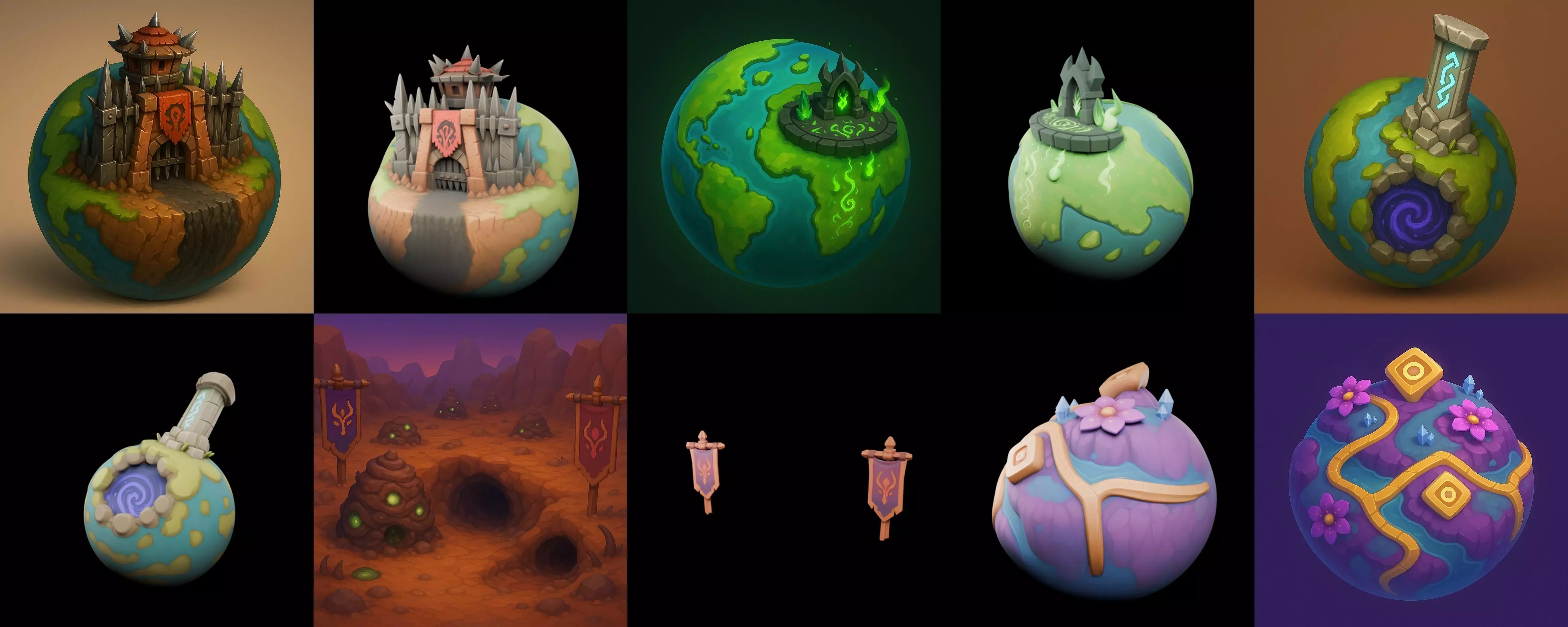 Grounded Planet bundle 3 pack 100 glb 3D model_13