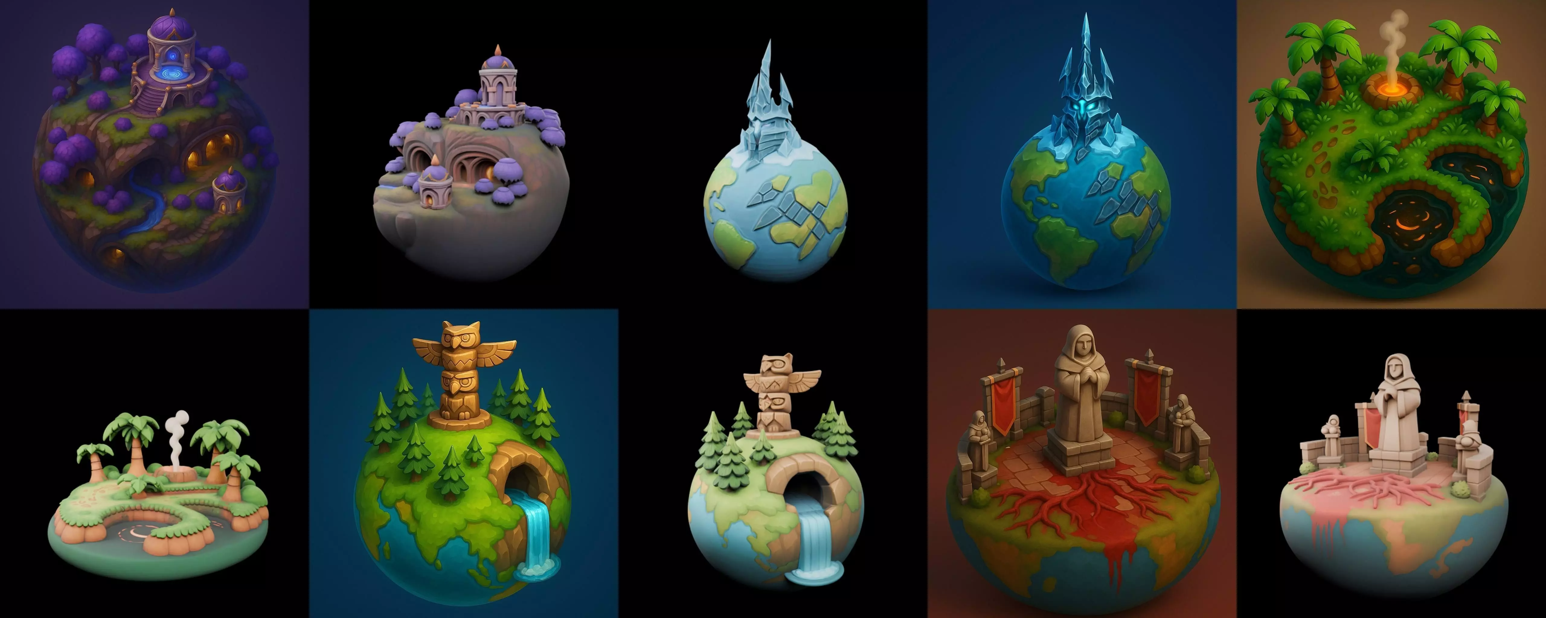 Grounded Planet bundle 3 pack 100 glb 3D model_5