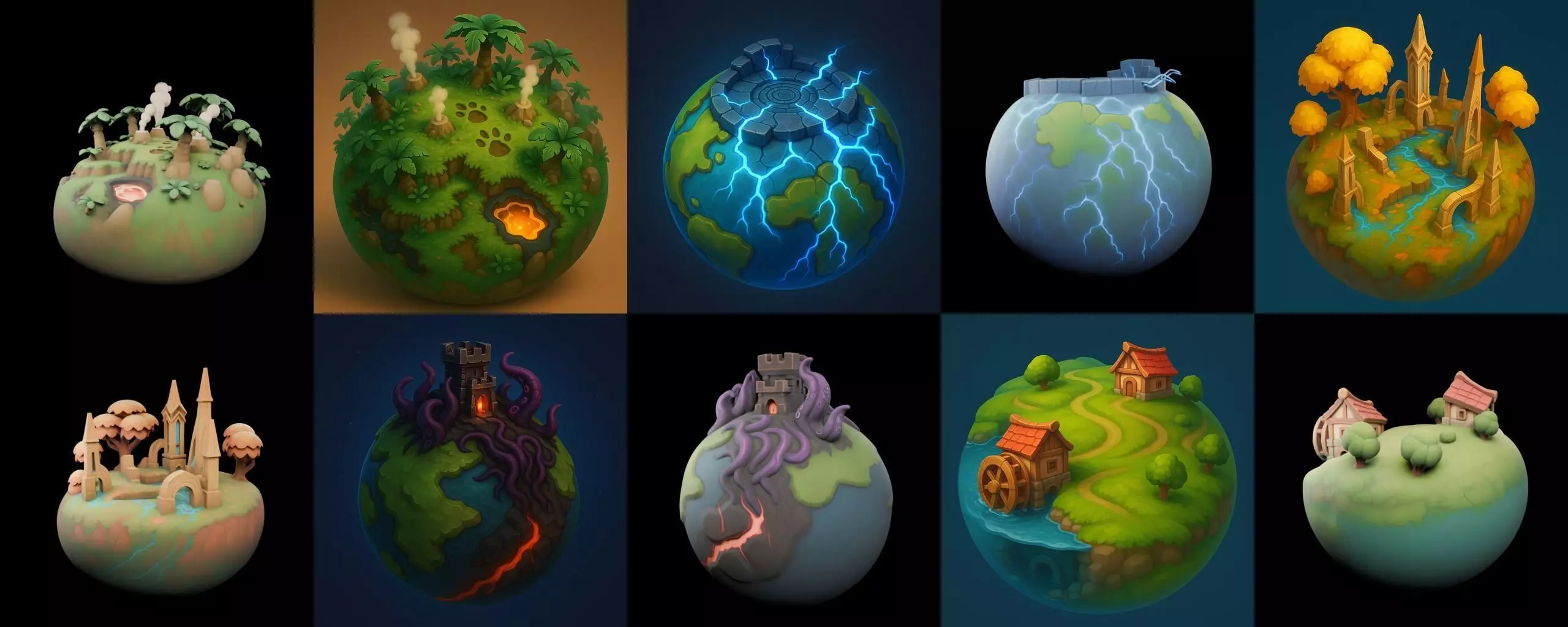 Grounded Planet bundle 3 pack 100 glb 3D model_16