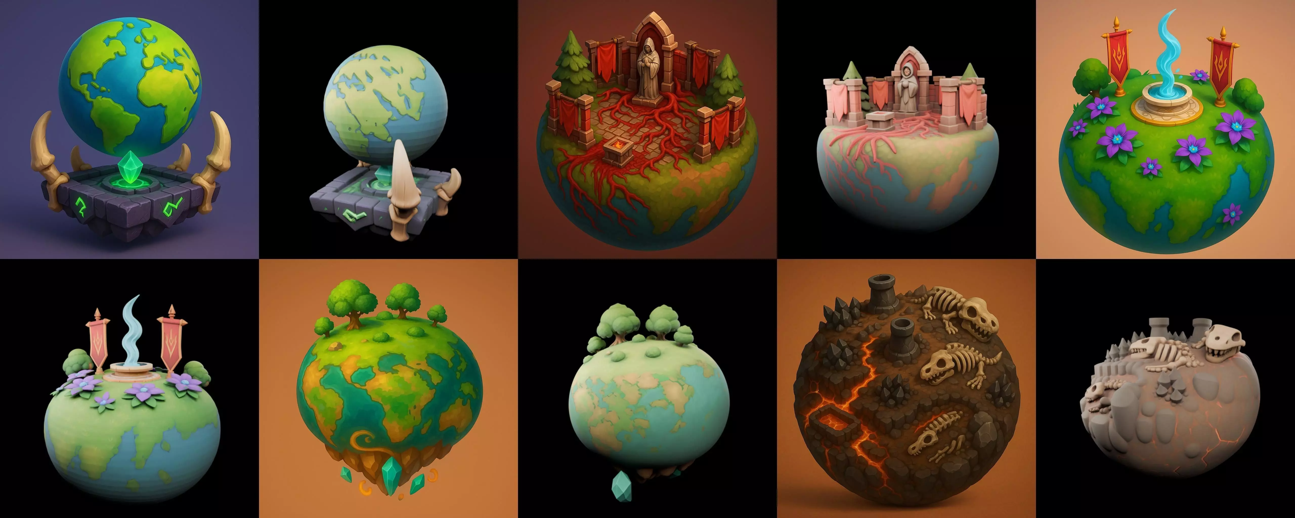 Grounded Planet bundle 3 pack 100 glb 3D model_6