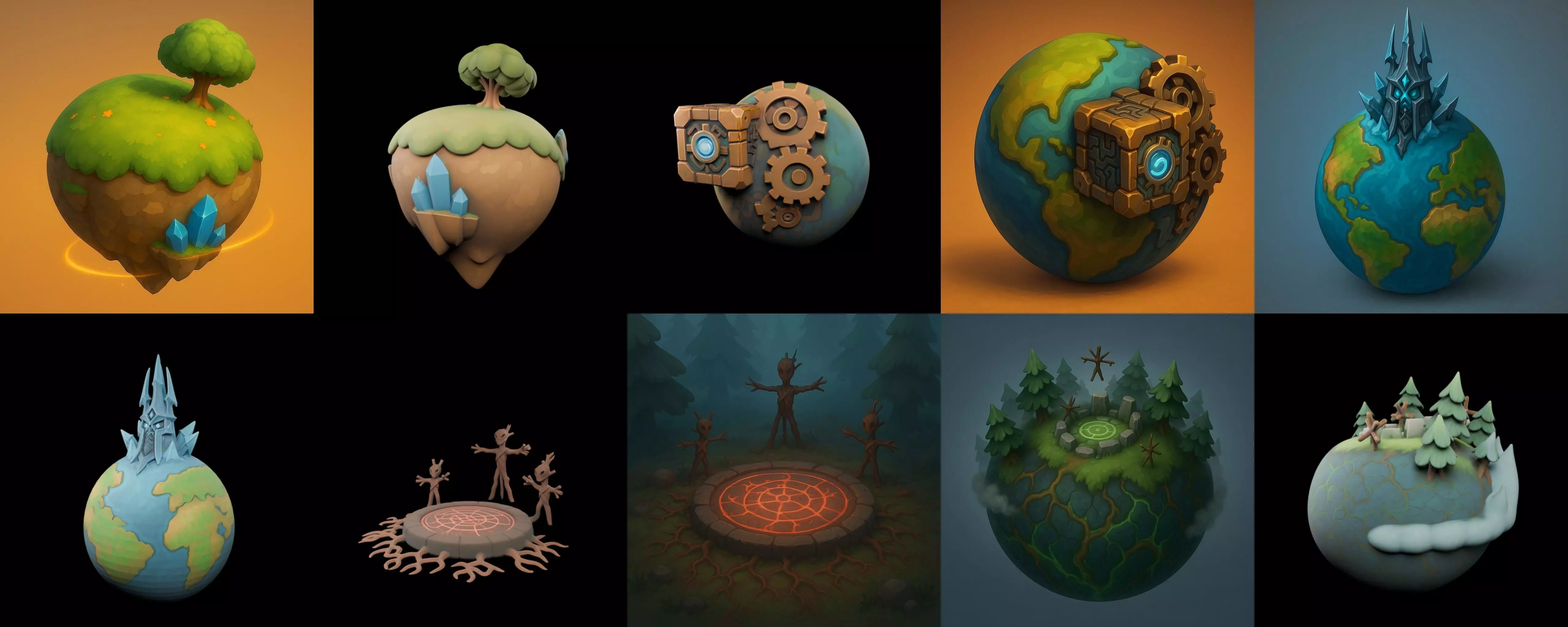 Grounded Planet bundle 3 pack 100 glb 3D model_15