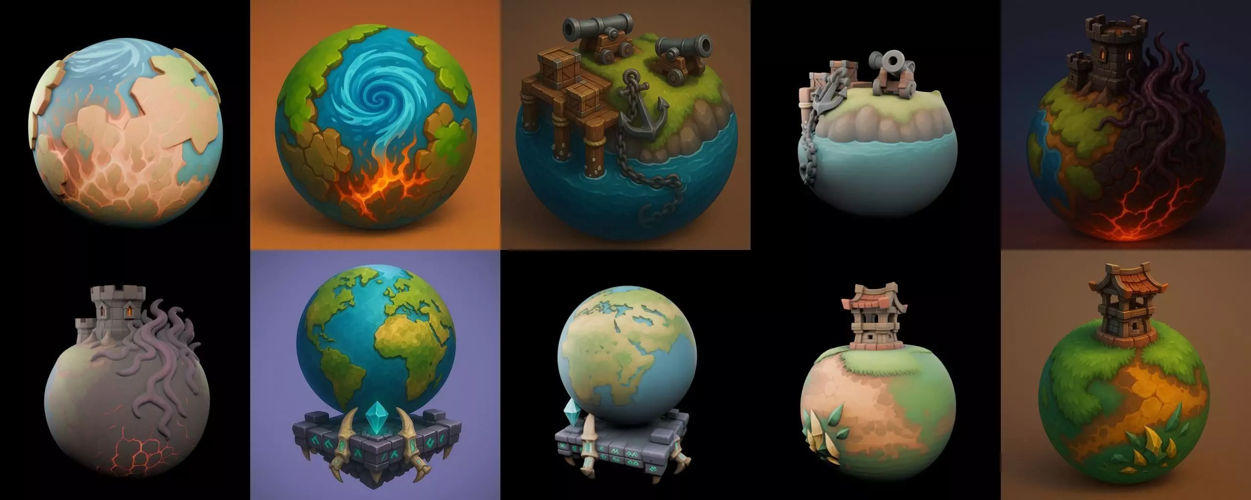 Grounded Planet bundle 2 pack 100 glb 3D model_4