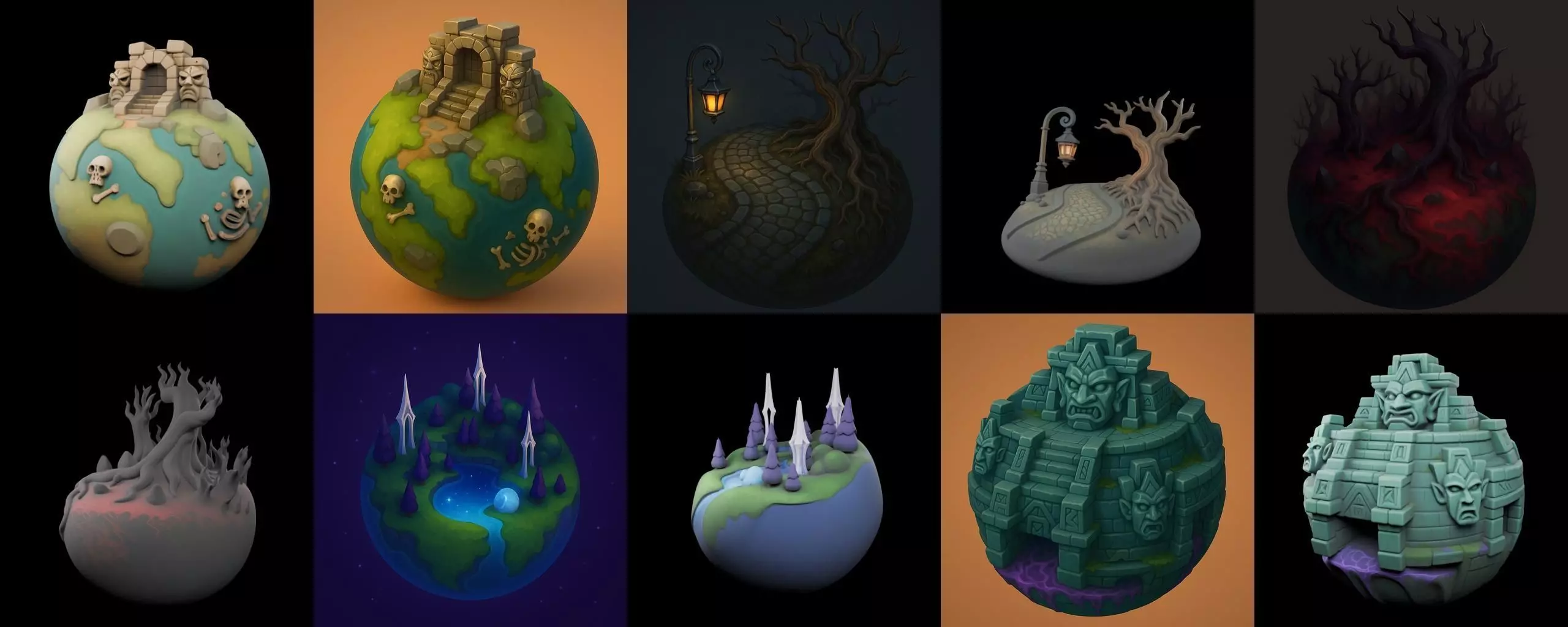 Grounded Planet bundle 2 pack 100 glb 3D model_7