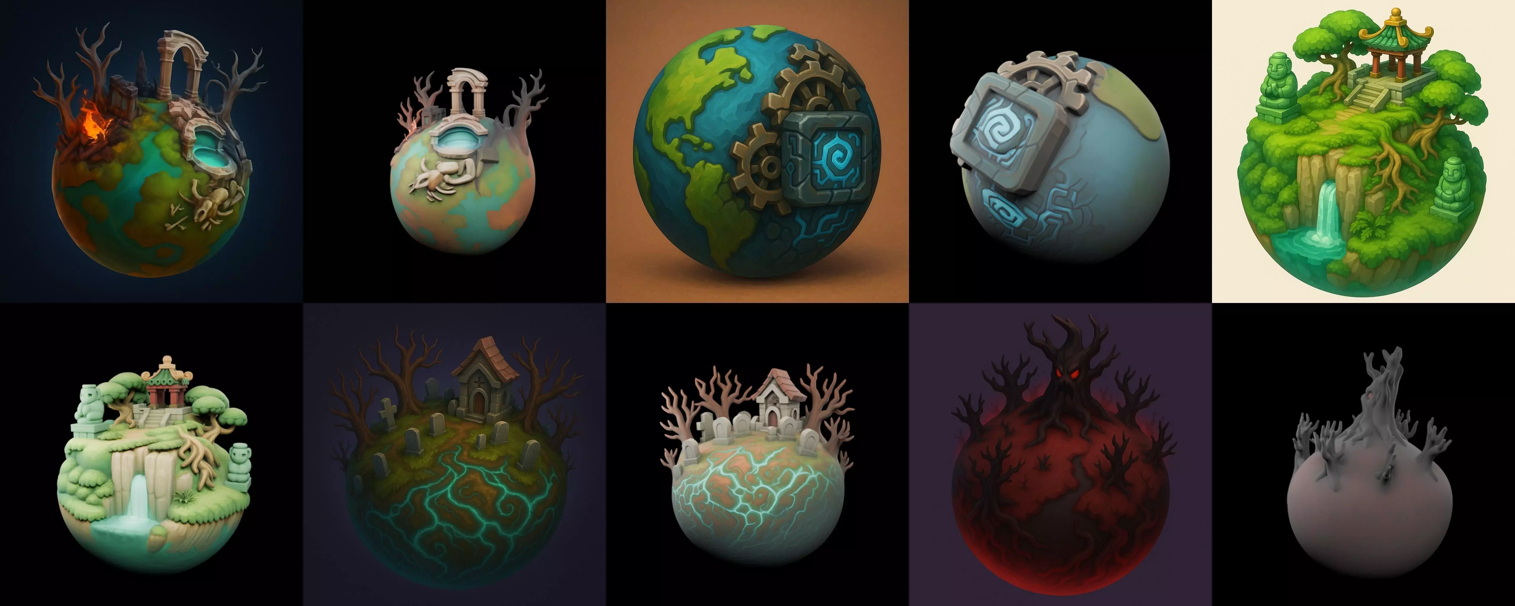 Grounded Planet bundle 2 pack 100 glb 3D model_8