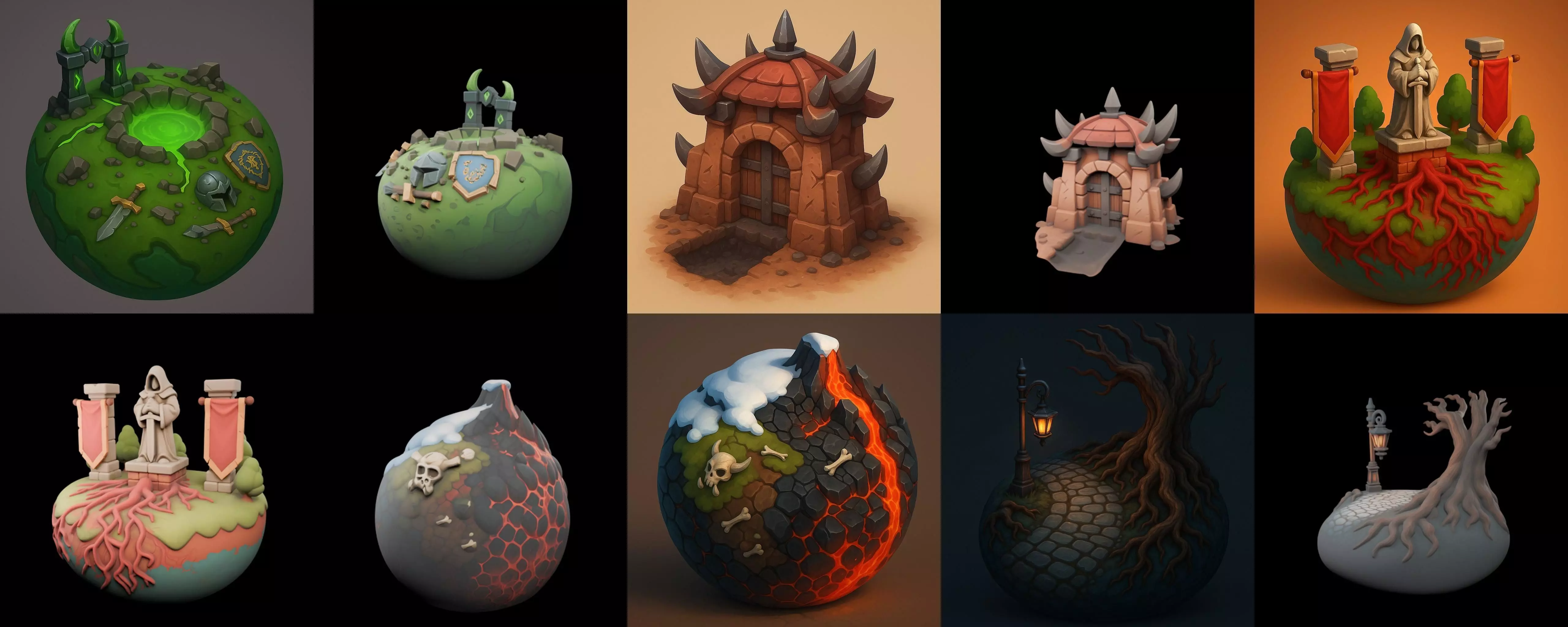 Grounded Planet bundle 2 pack 100 glb 3D model_1