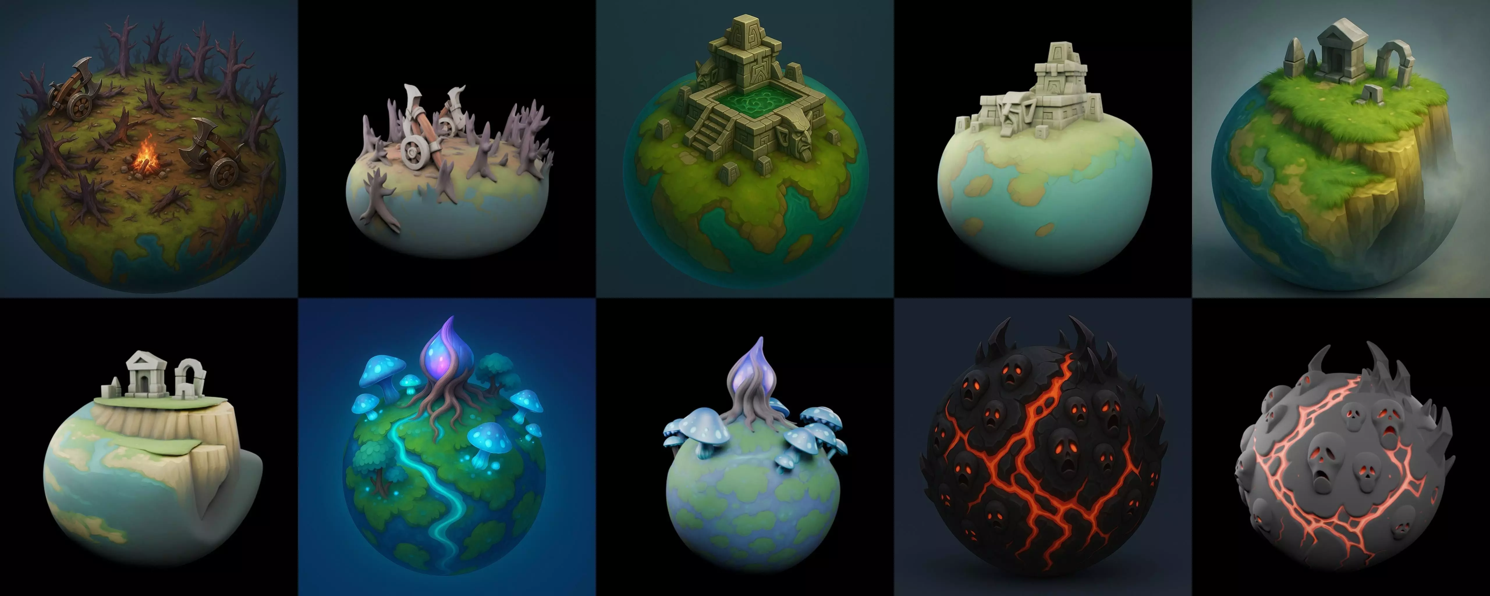 Grounded Planet bundle 2 pack 100 glb 3D model_2