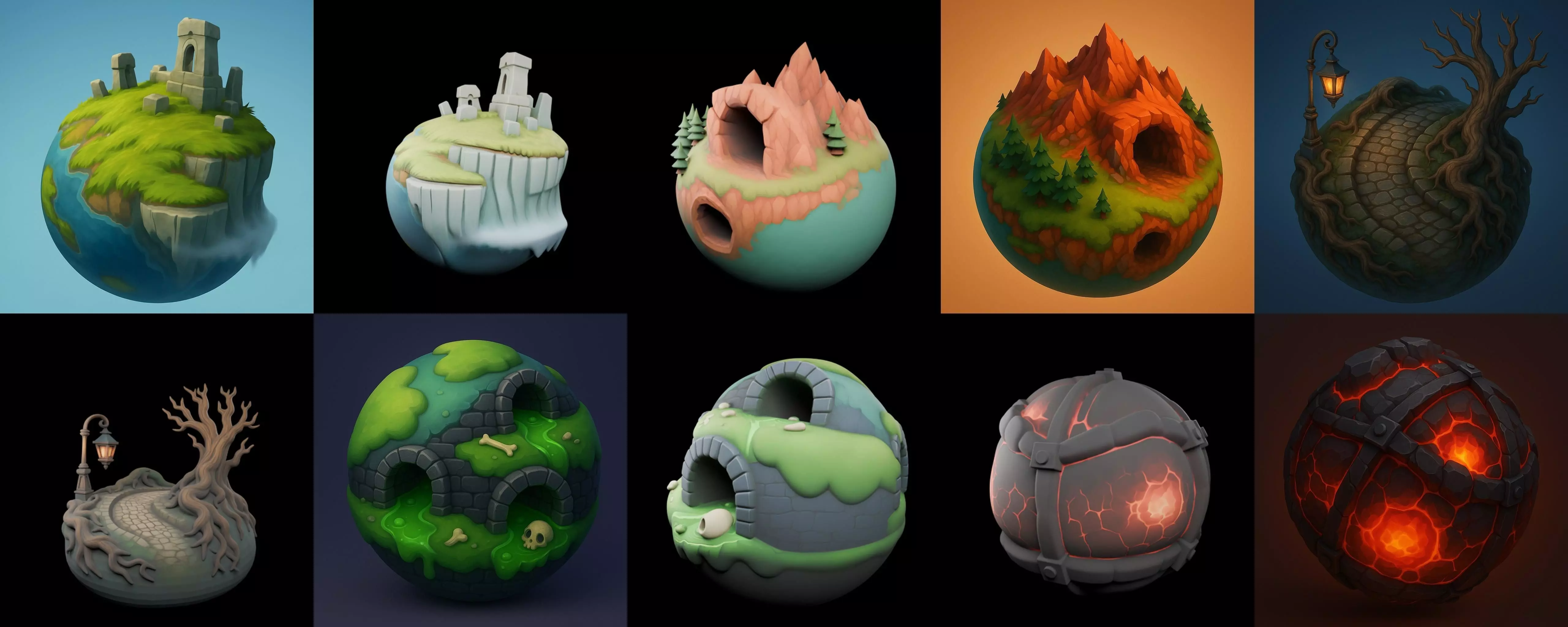 Grounded Planet bundle 2 pack 100 glb 3D model_15
