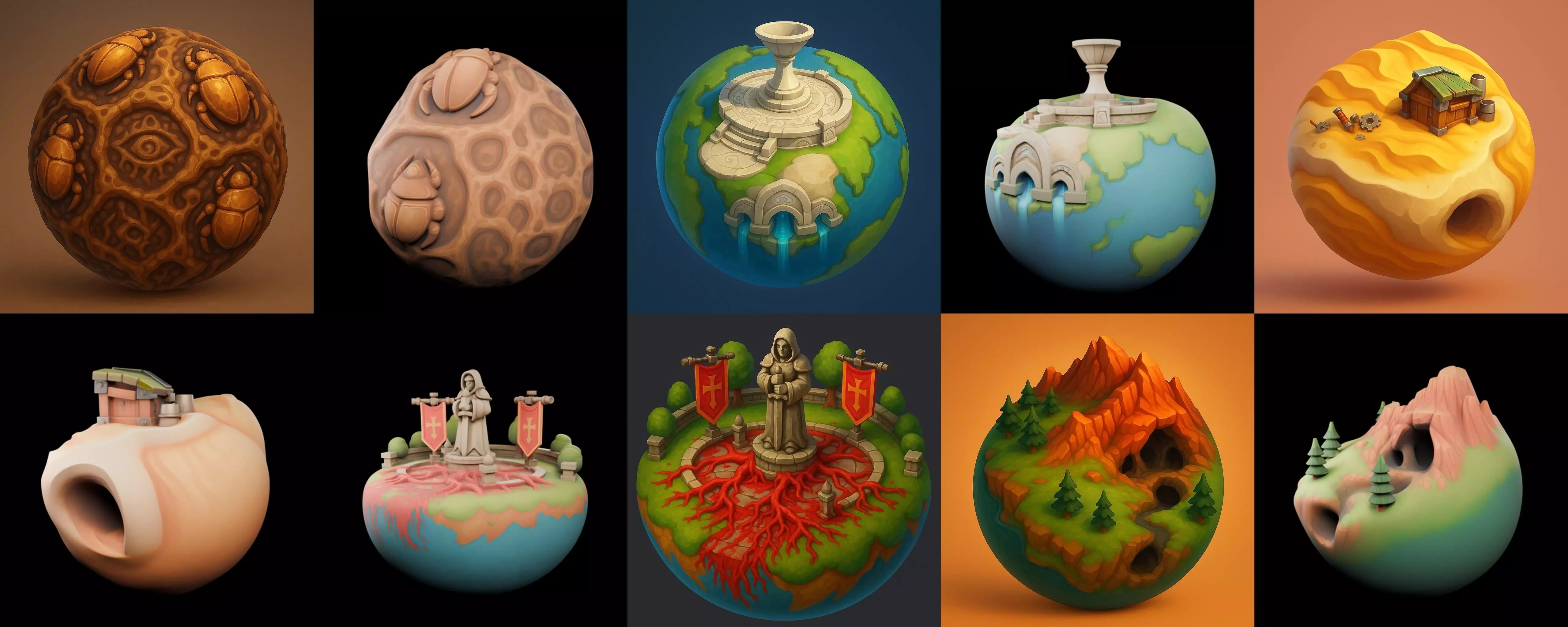 Grounded Planet bundle 2 pack 100 glb 3D model_17