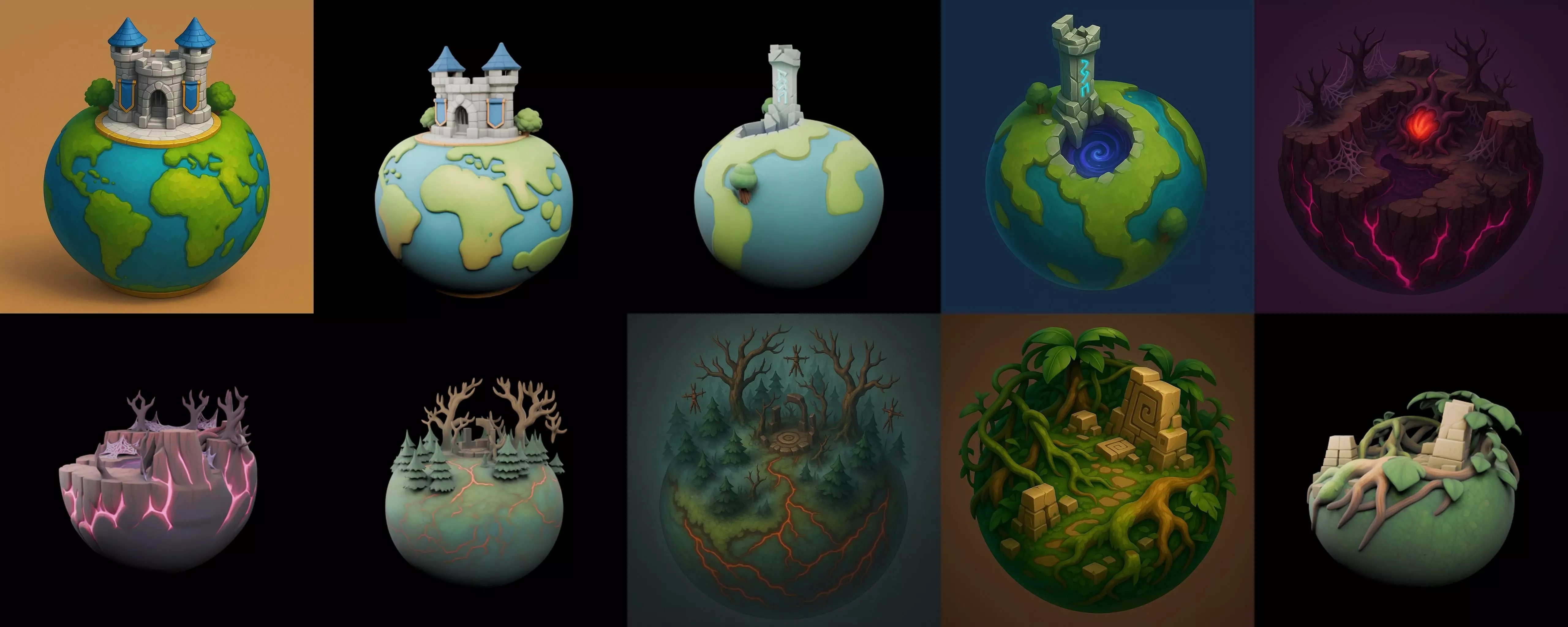 Grounded Planet bundle 2 pack 100 glb 3D model_16