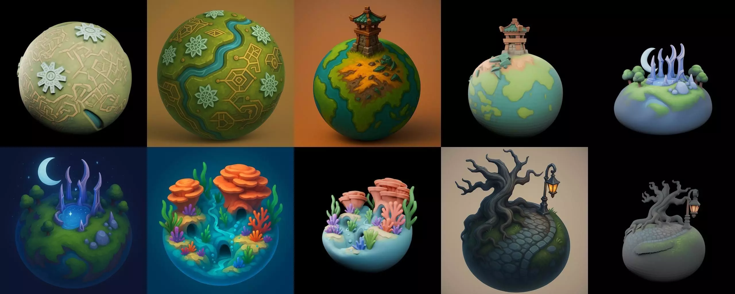 Grounded Planet bundle 2 pack 100 glb 3D model_12