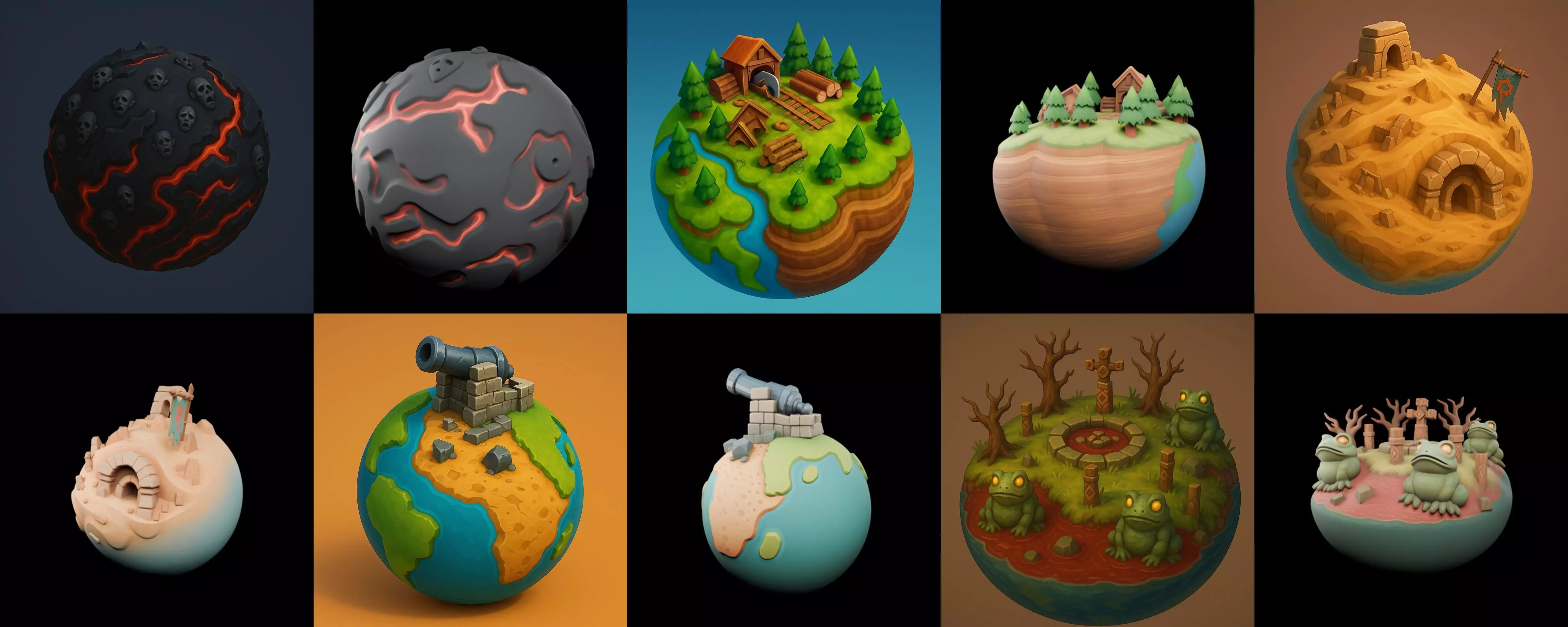 Grounded Planet bundle 2 pack 100 glb 3D model_13