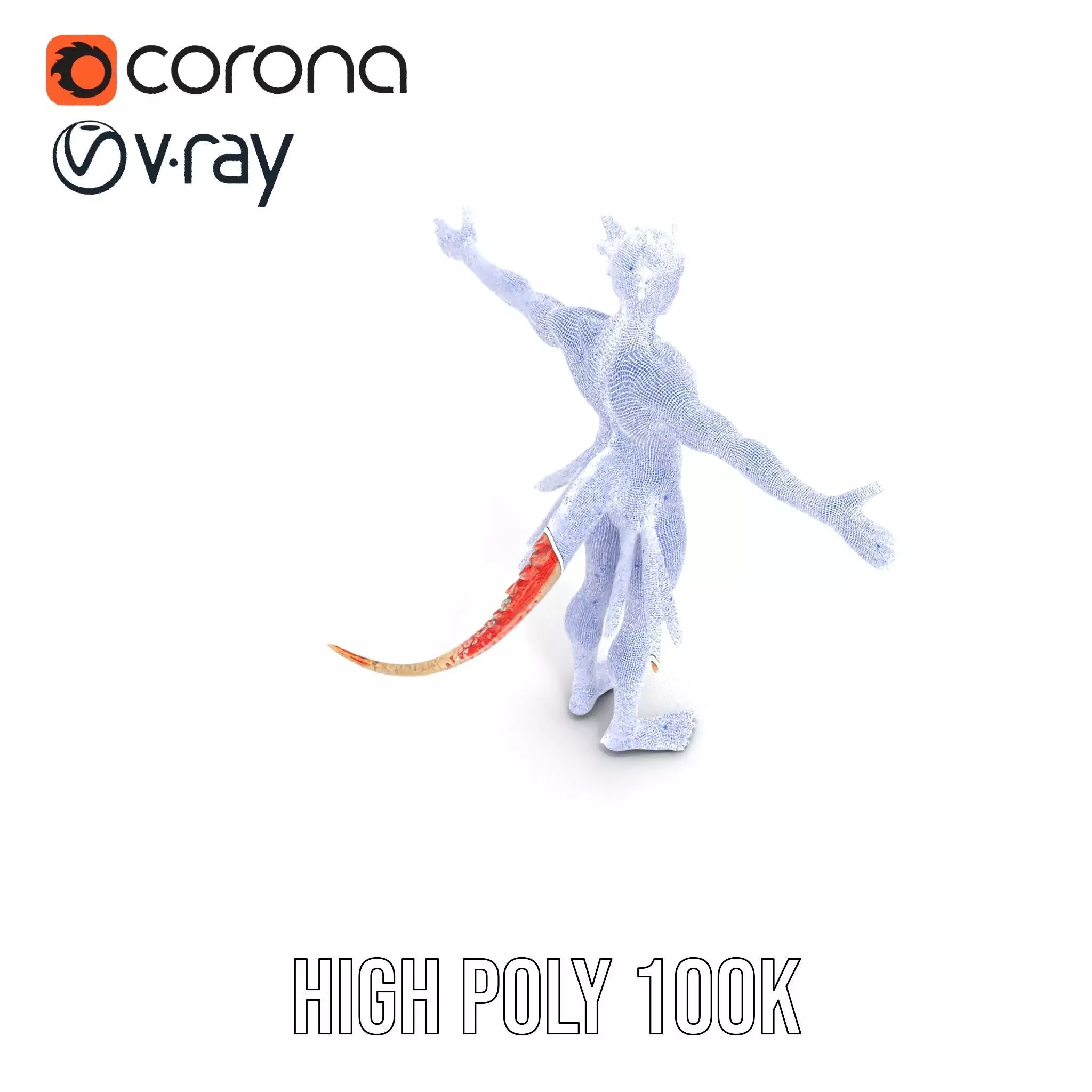 Fantasy Creature Model Pack with Feathered Details Low-poly 3D model_20